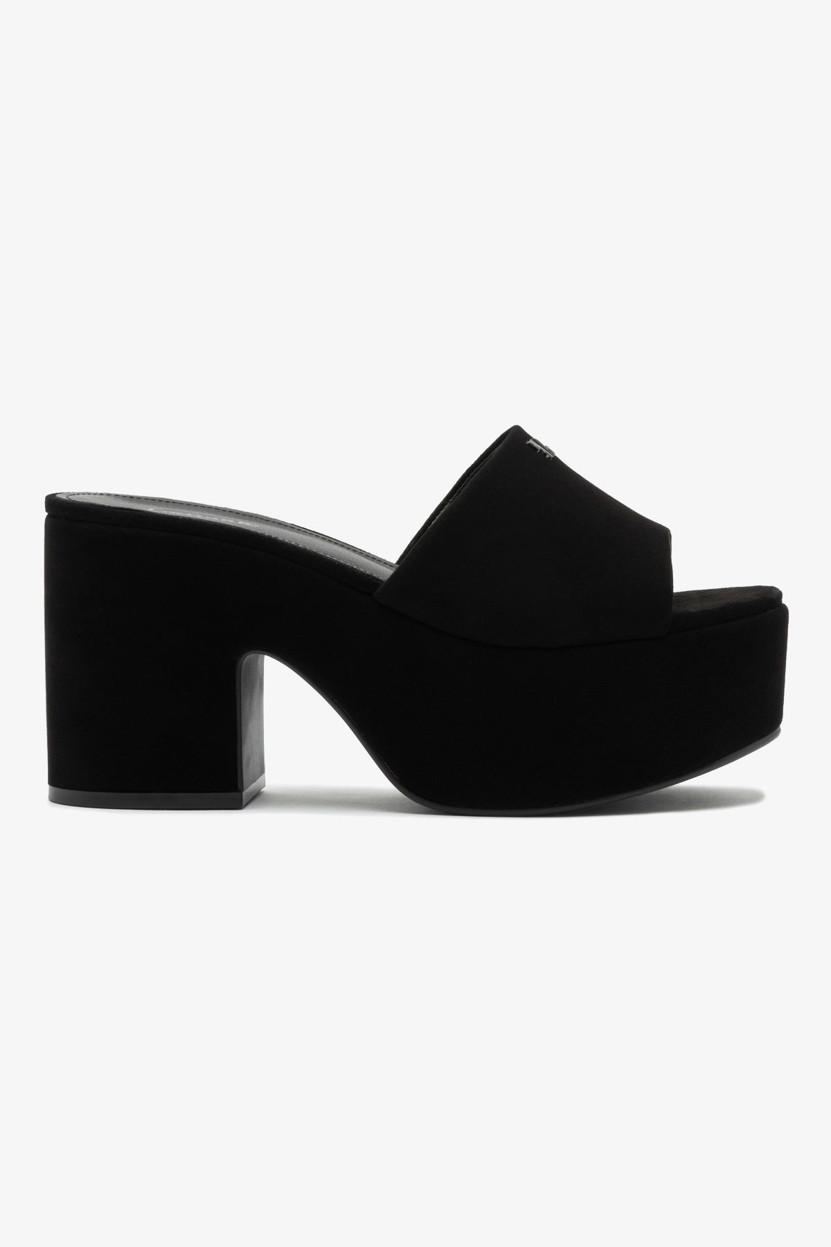 Black Suede Miso Platform Mule Shoes for Women - Comfortable & Stylish Slip-On Loafers for Casual Outings, Office Wear & Everyday Fashion