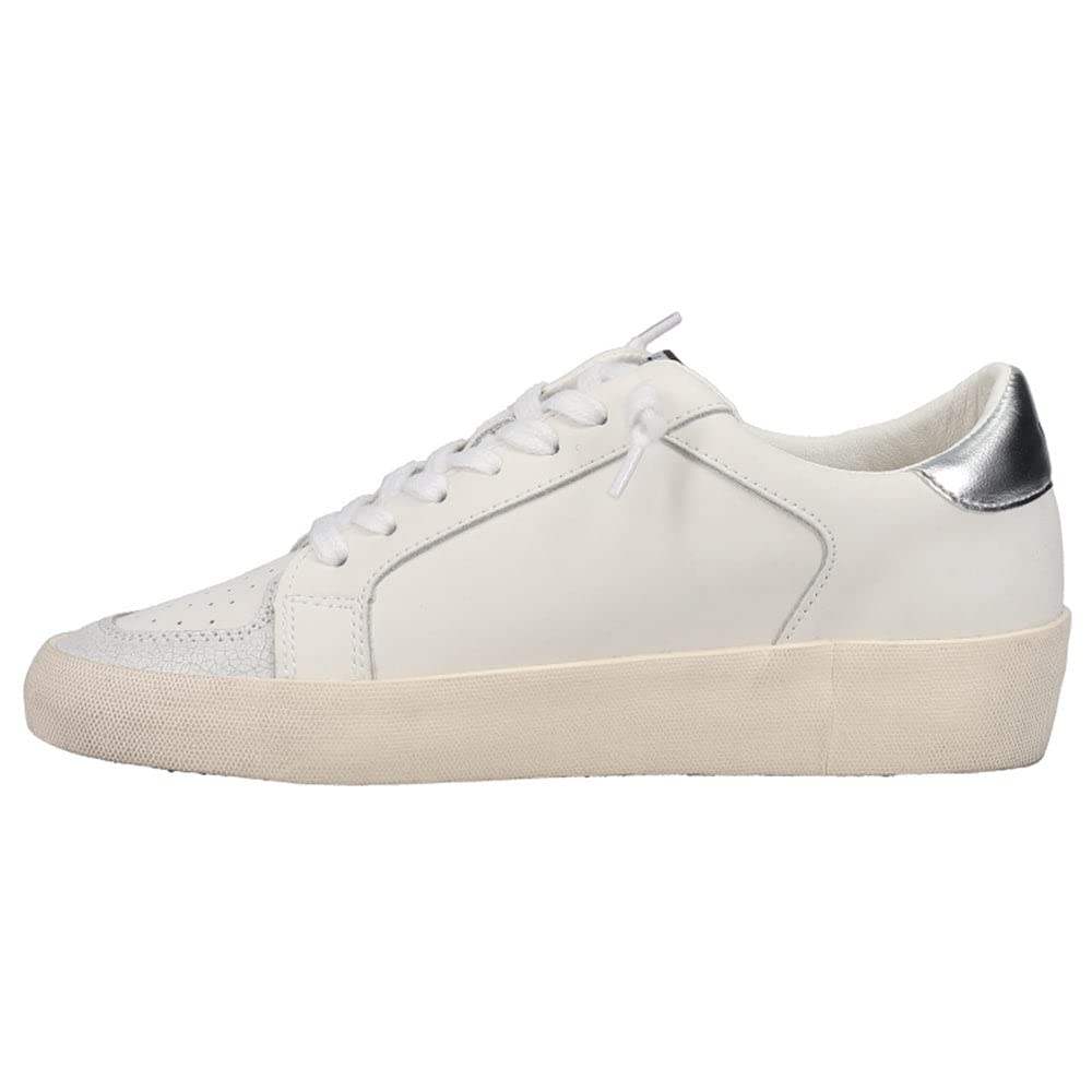 Vintage Havana Women's Quinn Glitter Sneakers - White Casual Shoes for Walking, Work & Everyday Wear