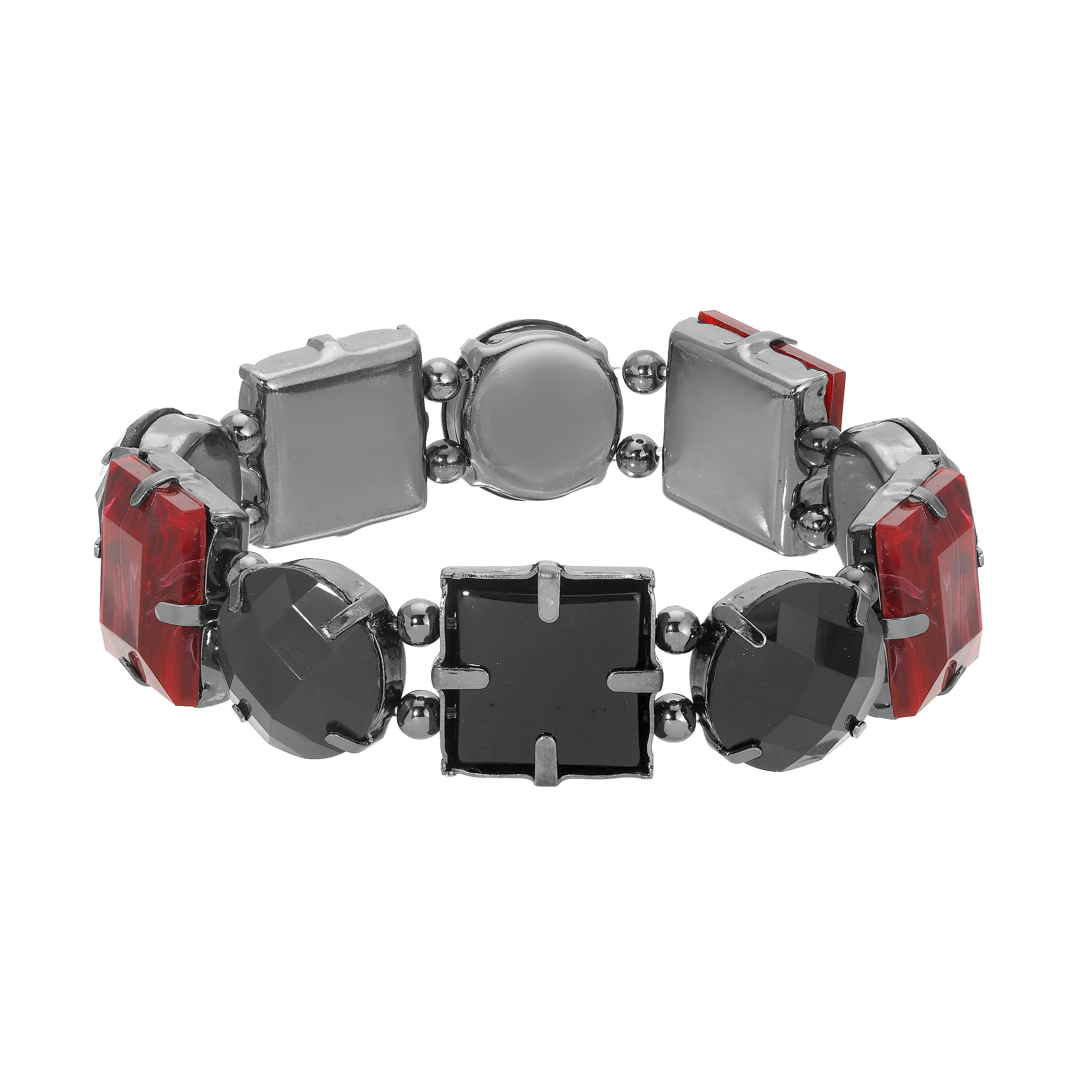 1928 Jewelry Essence Multi-Stone Stretch Bracelet for Women - Elegant Beaded Elastic Wristband for Party, Wedding & Everyday Wear