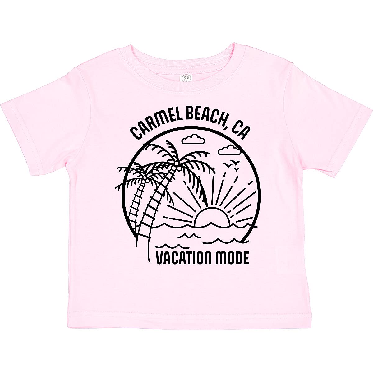 Inktastic Summer Vacation Mode Carmel Beach California Toddler T-Shirt - Cute Kids Travel Shirt for Beach Trips & Family Vacations