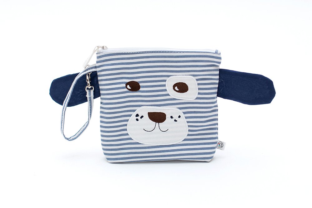 My First Buddy Snack Bag Collection - Scout Blue & White Dog Pattern Leak-Proof Pet Treat Pouch for Dogs | Portable Dog Treat Bag for Training, Walks & Outdoor Adventures