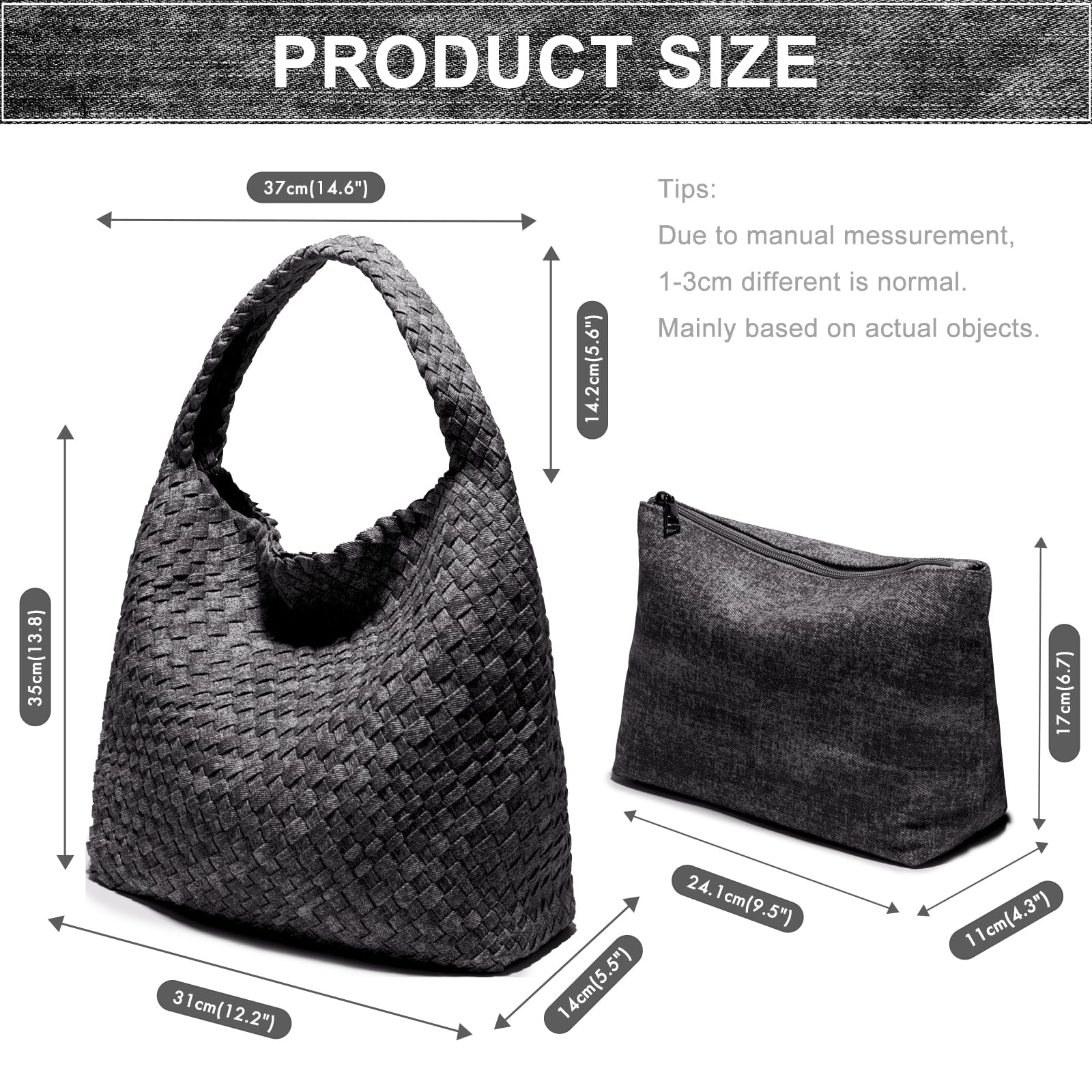 Eco-Friendly Woven Vegan Leather Tote Bag for Women - Stylish Shoulder & Top-Handle Handbag Purse - Perfect for Work, Travel, Shopping & Daily Use