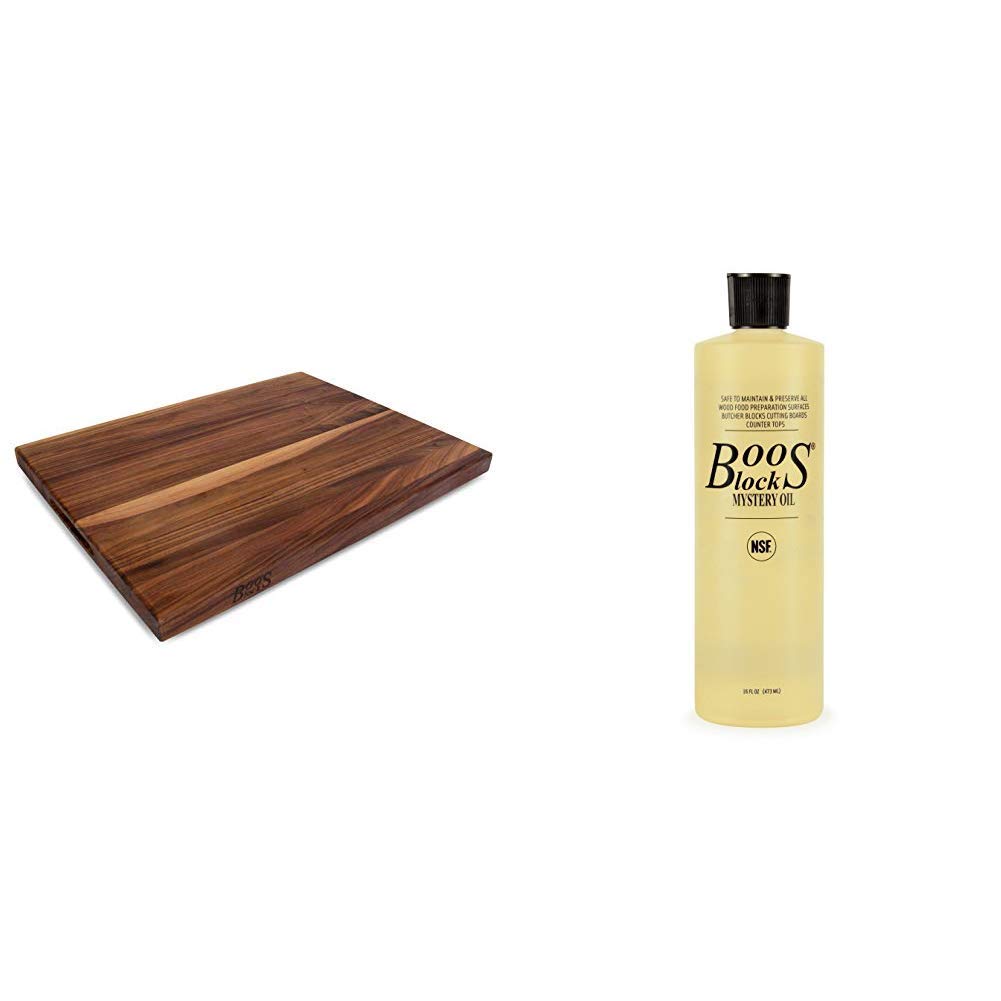 Premium John Boos WAL-R02 Walnut Wood Edge Grain Reversible Cutting Board - 24