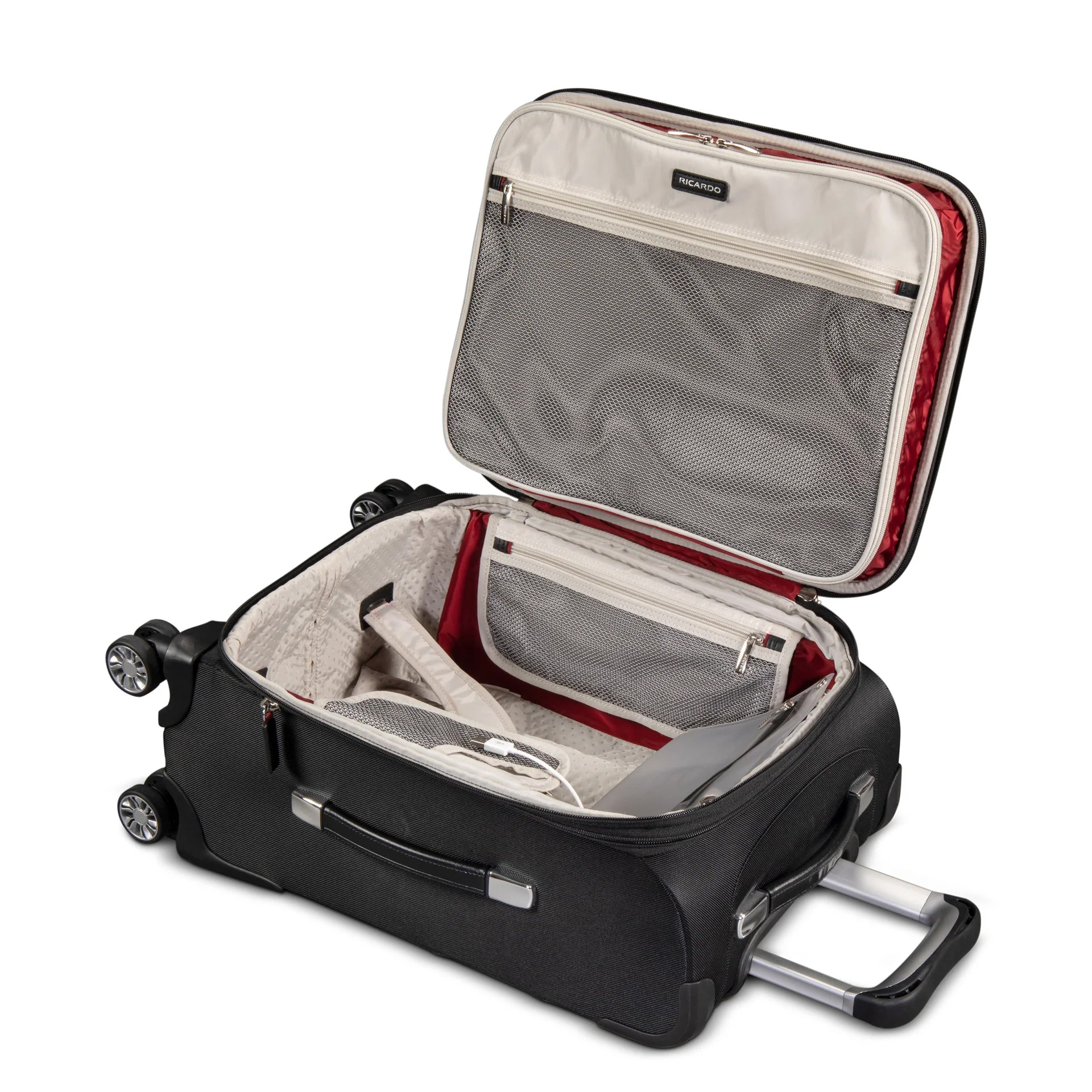 Rodeo Drive 2.0 Softside Expandable Carry On Luggage - Lightweight Spinner Suitcase for Air Travel, Business Trips & Weekend Getaways
