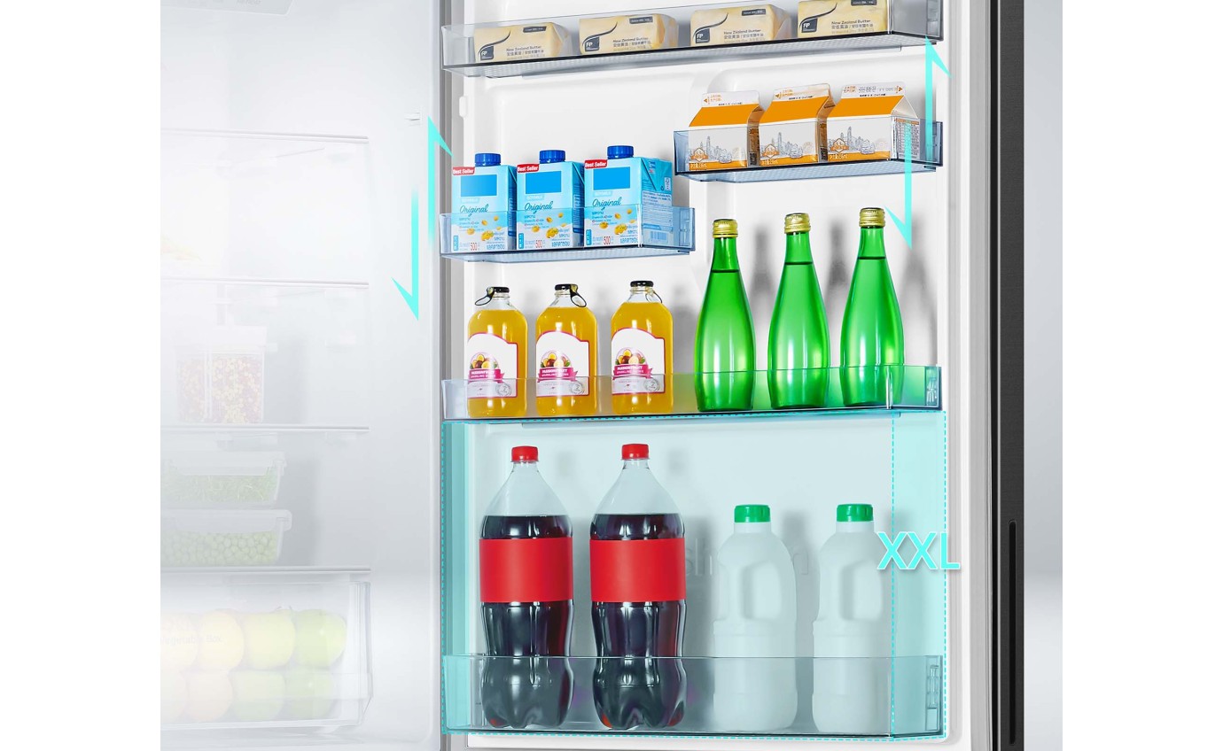 Hisense 417L Bottom Mount Refrigerator - Energy Efficient PureFlat Eco Vision, Black Steel HRBM418E - Perfect for Small Kitchens & Apartments