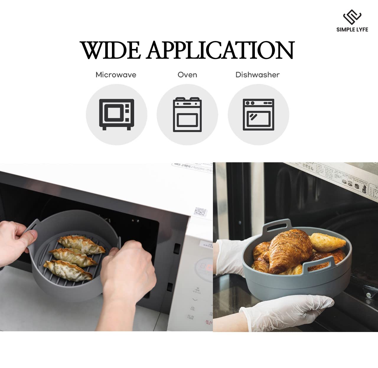 Premium Air Fryer Silicone Pot Liner - Extra Strong & Food Safe | Non-Stick Oven Accessories for 5.3QT+ Air Fryers | Replaces Flammable Parchment Paper | Easy Clean Basket Liner for Healthy Cooking | Perfect for French Fries, Chicken Wings & Vegetables