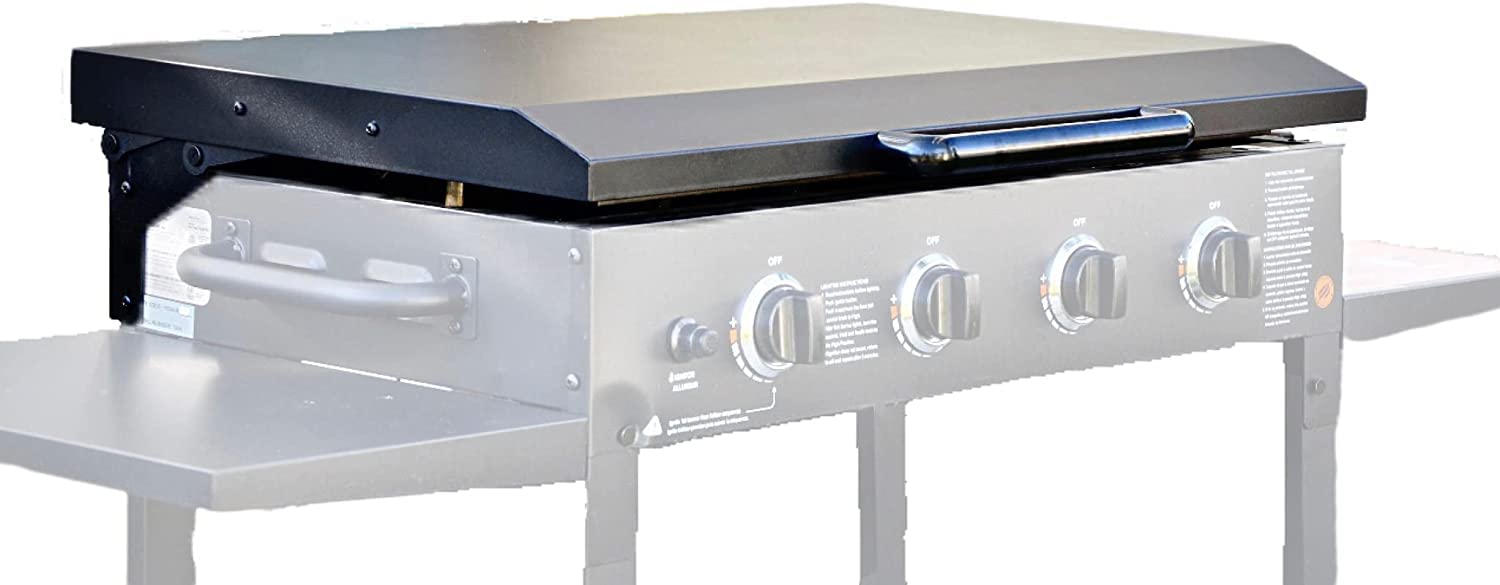 Jforest Blackstone 36-Inch Push-Pull Griddle Lid with Heat-Resistant Bakelite Handle - Powder Coated Steel Hard Cover for Blackstone Griddles - Matte Black Finish - Perfect for Outdoor Cooking, Camping & Backyard BBQs