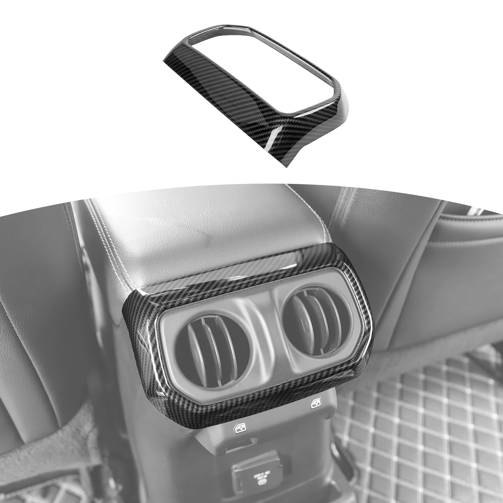 Carbon Fiber Rear AC Vent Trim Frame for Jeep Wrangler JL/JLU & Gladiator JT (2018-2024) - Interior Upgrade Accessories | Perfect for Off-Road & Daily Driving