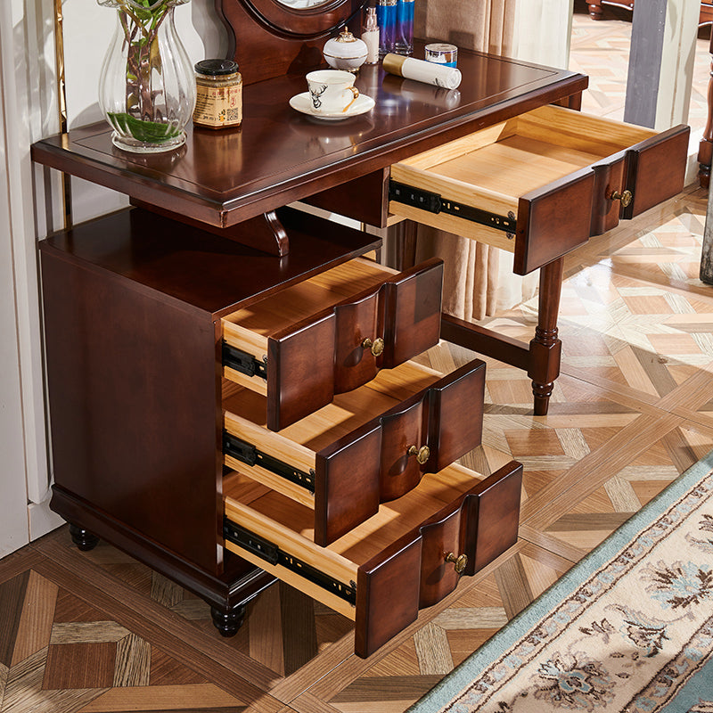 CHARLOTTE Hilton American Country Style Vanity Dressing Table with Mirror - Perfect for Bedroom Makeup & Jewelry Organization