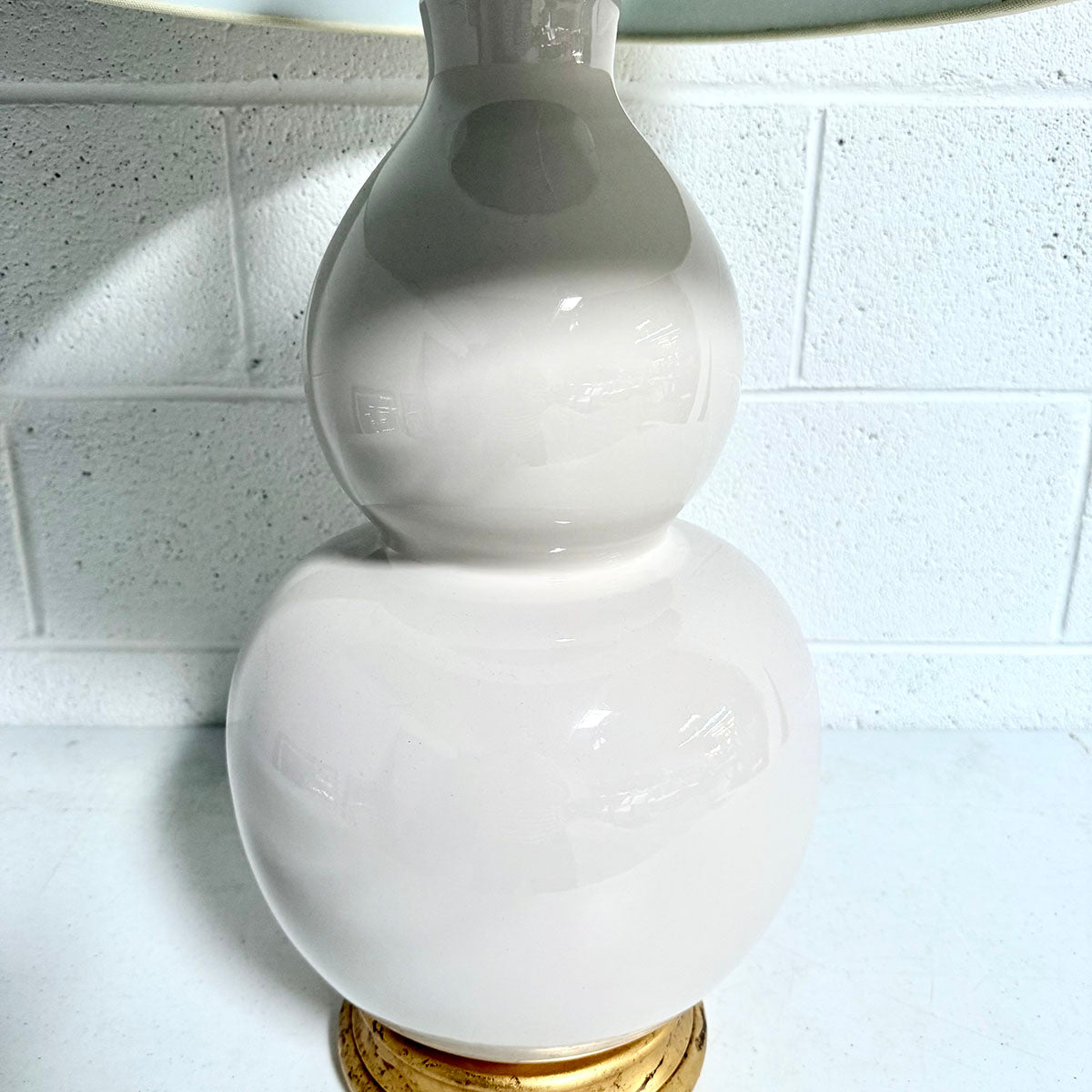 Double Gourd Ceramic Lamp - Handmade Asian Style Table Light for Living Room, Bedroom Decor | Perfect for Zen Home, Meditation Space & Boho Interior Design