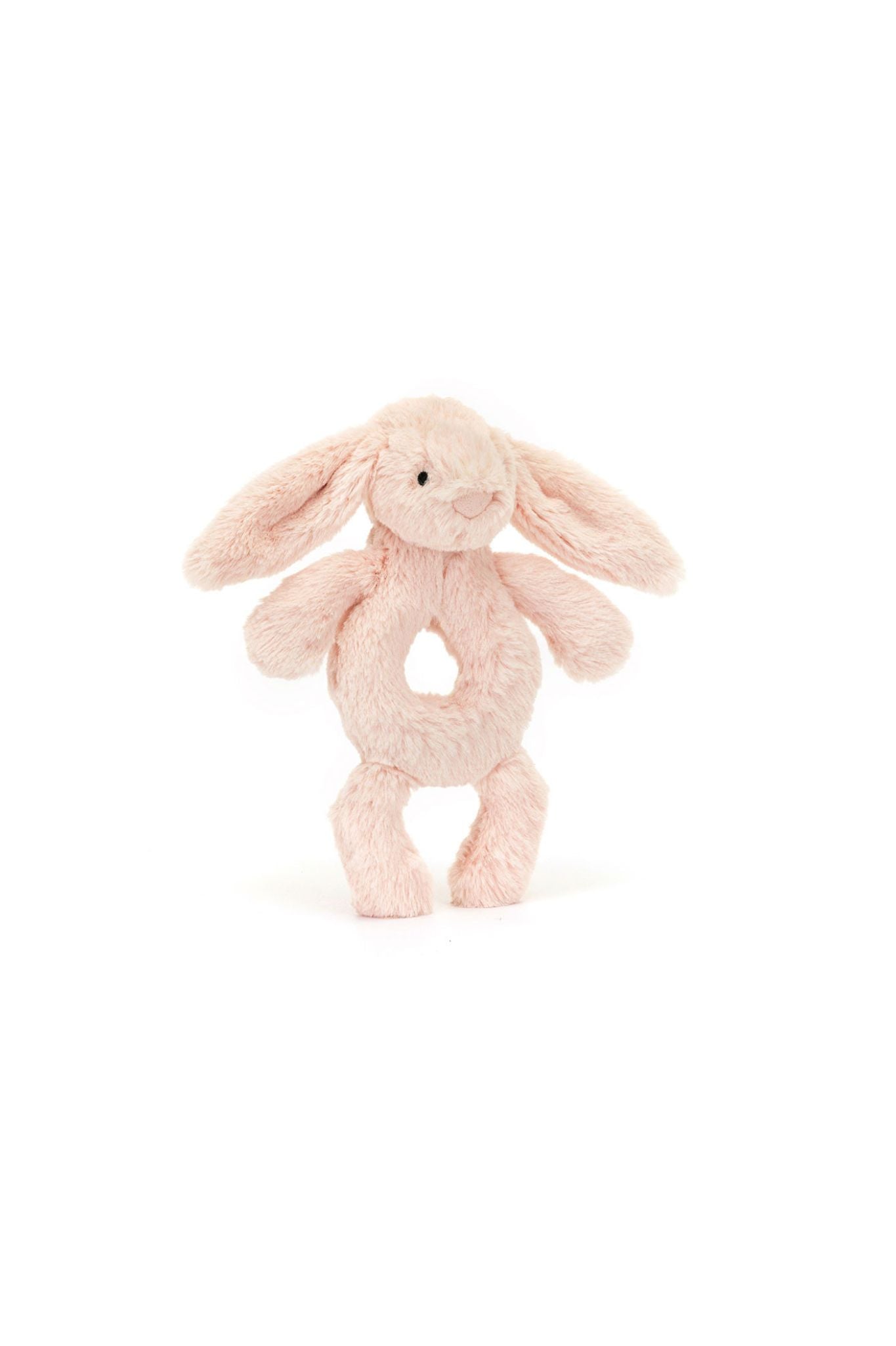 Jellycat Bashful Blush Bunny Ring Rattle - Soft Plush Baby Teether Toy for Newborns & Infants | Perfect for Soothing, Sensory Play & Early Learning Development