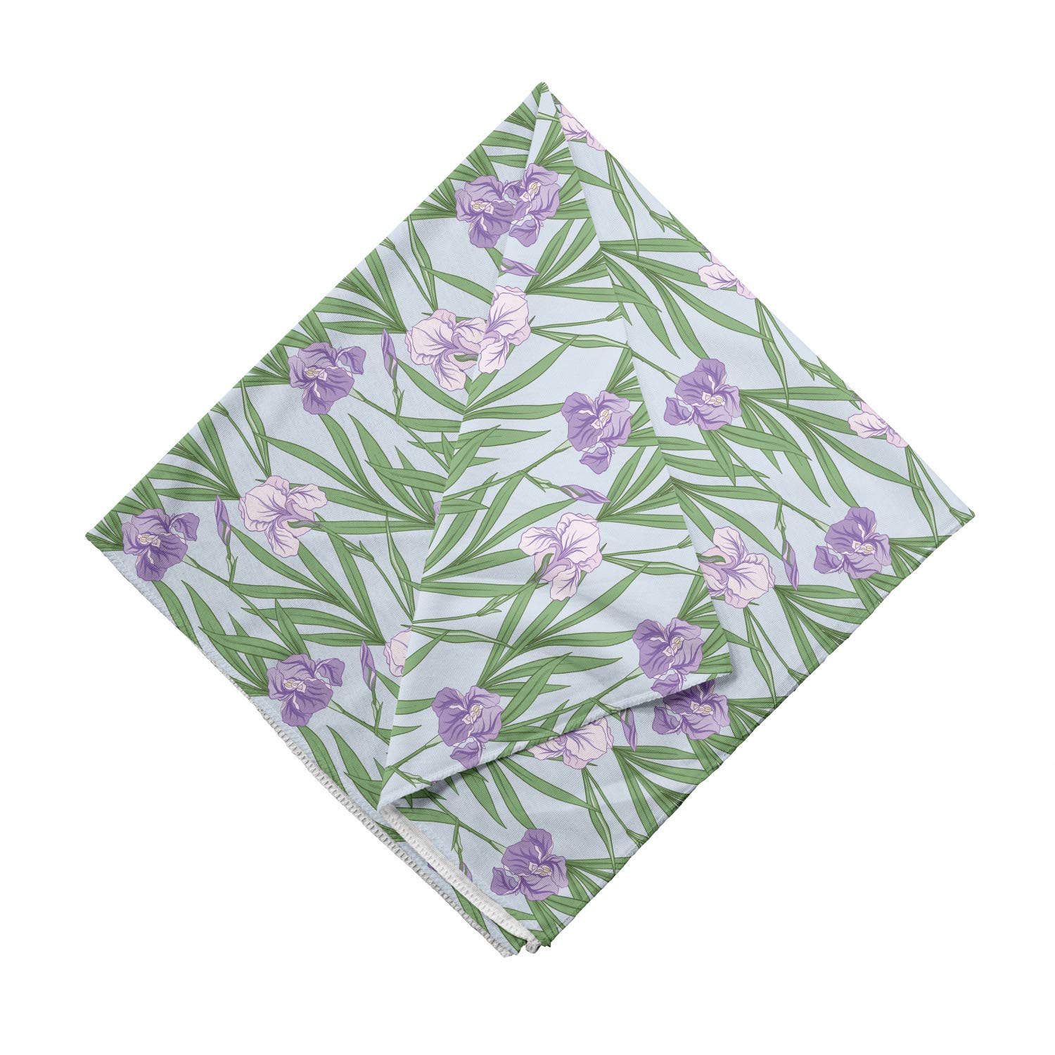 Ambesonne Floral Bandana - Purple Iris Japanese Style Unisex Head Scarf & Neck Tie for Women & Men | Perfect for Outdoor Activities, Music Festivals, and Fashion Accessories