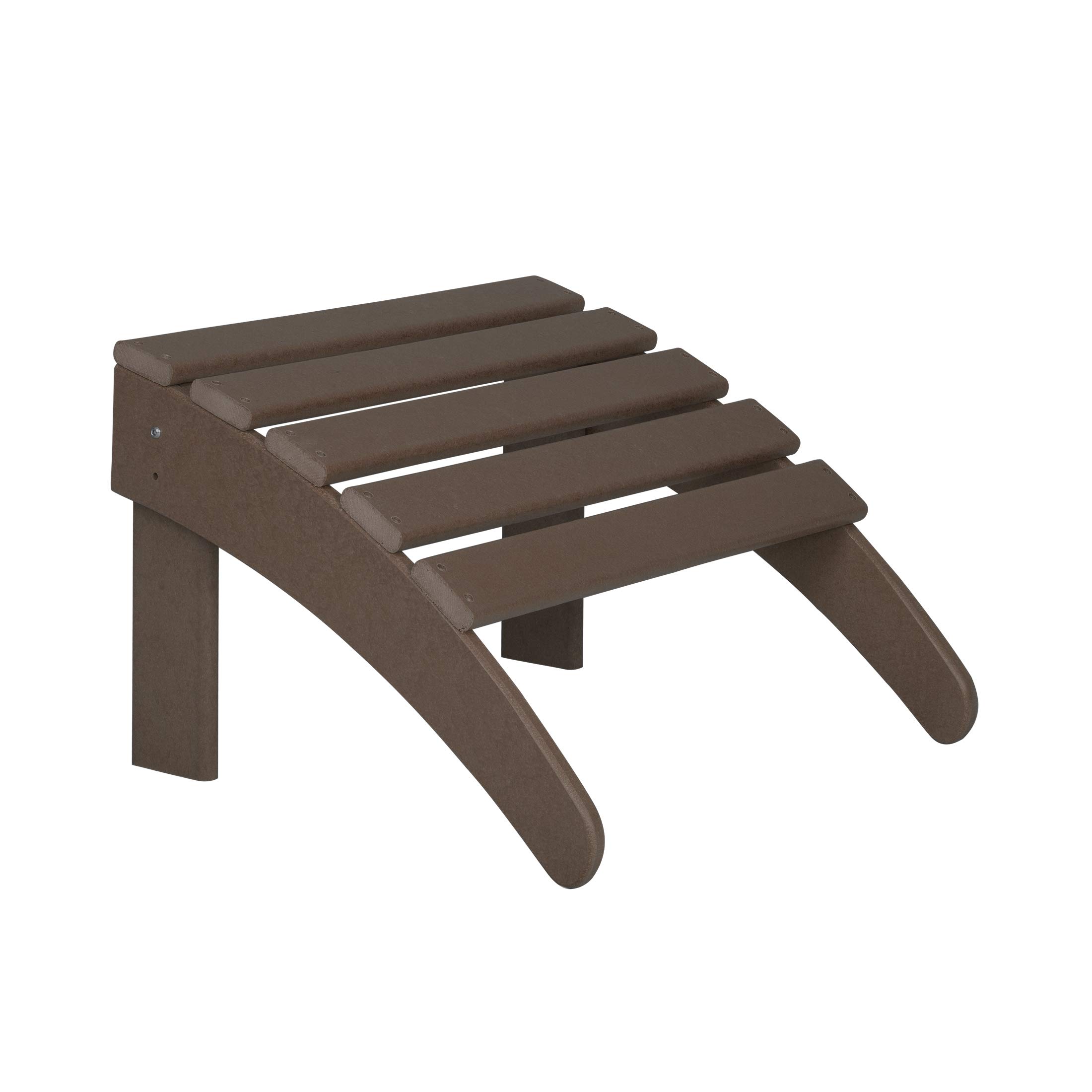 WestinTrends Malibu 2-Piece Outdoor Lounge Chair Set with Ottoman - All-Weather Poly Lumber Adirondack Patio Chairs for Poolside, Garden, Backyard & Beach Relaxation - Foldable Dark Brown Lawn Furniture for Ultimate Comfort