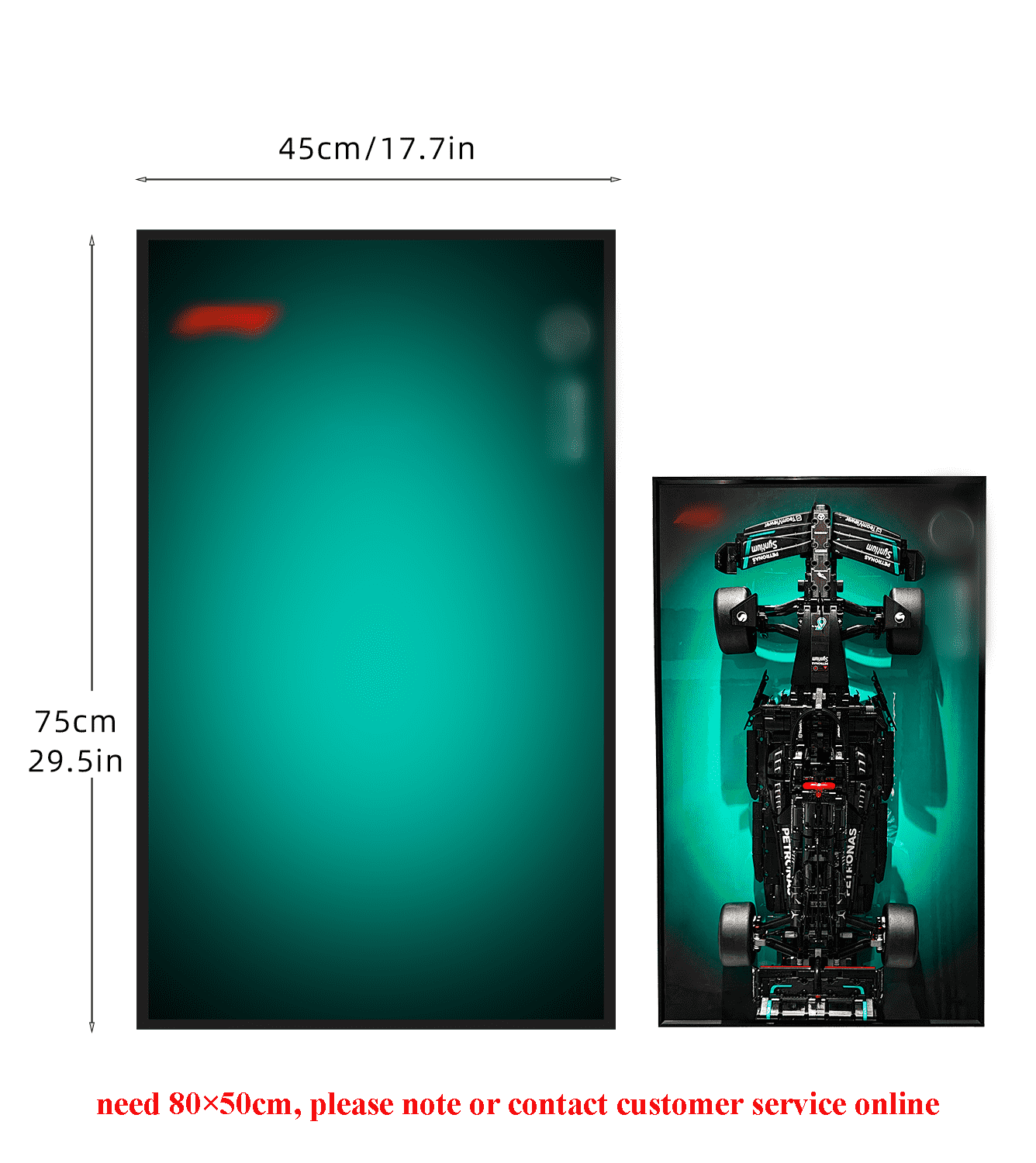 Lego Technic™ Mercedes AMG F1 W14 E Performance (42171) Wall Mount Display Stand - Durable Acrylic Shelf for Car Model Collection - Perfect for Home Office, Bedroom Decor & Toy Storage