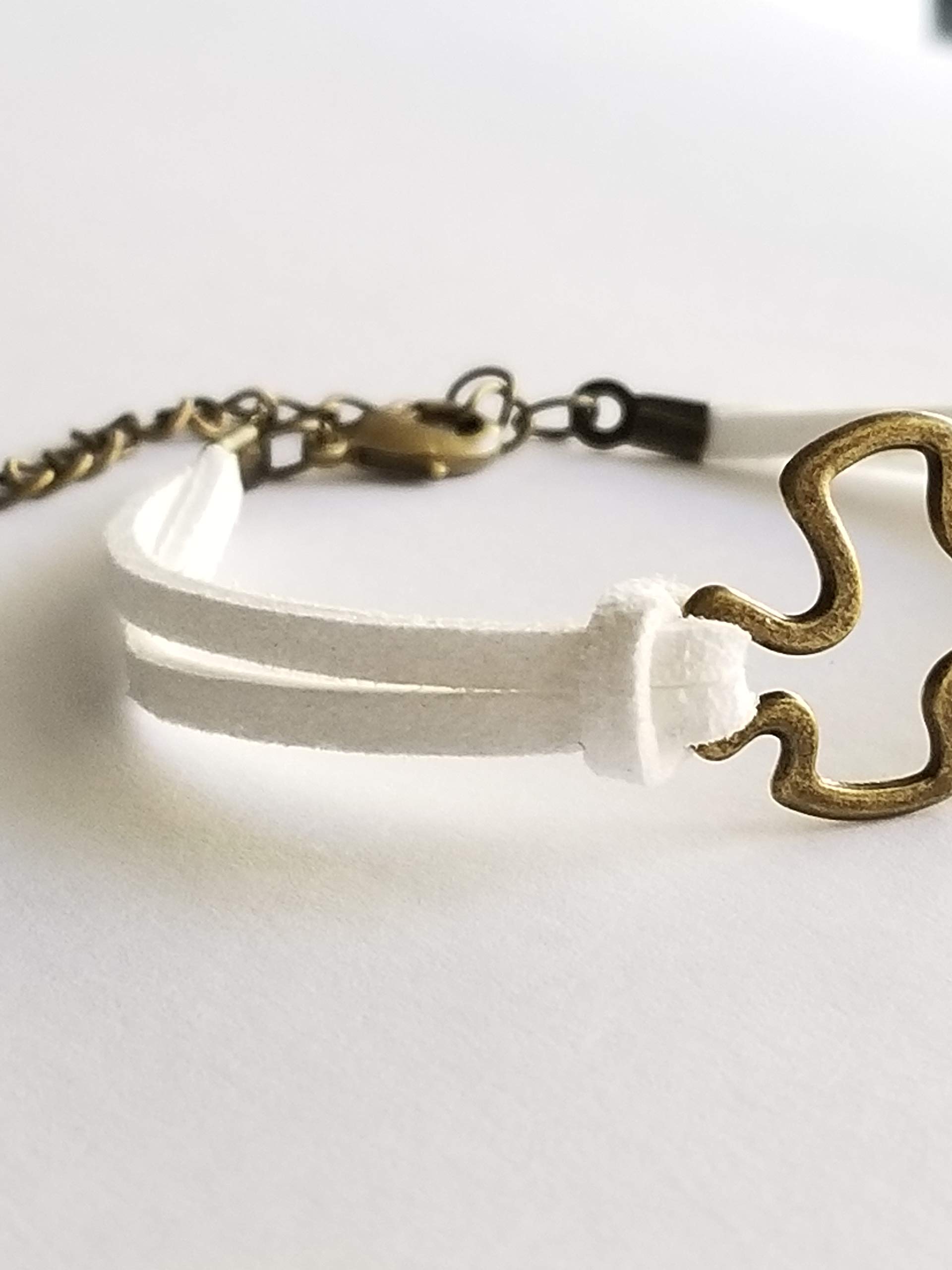 Autism Awareness Puzzle Piece Bracelet in White - Adjustable 6-8 Inch Wrist Jewelry for Women, Thoughtful Gift for Mom and Teachers - Perfect for Autism Awareness Month, Supportive Jewelry for Daily Wear and Special Occasions