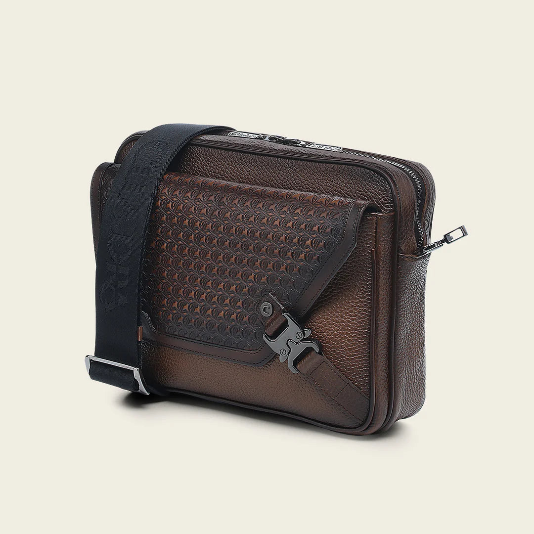 BOC30RS Genuine Cowhide Crossbody Messenger Bag for Men & Women - Stylish Casual Fashion Honey Brown Leather Shoulder Bag - Perfect for Work, Travel & Daily Use