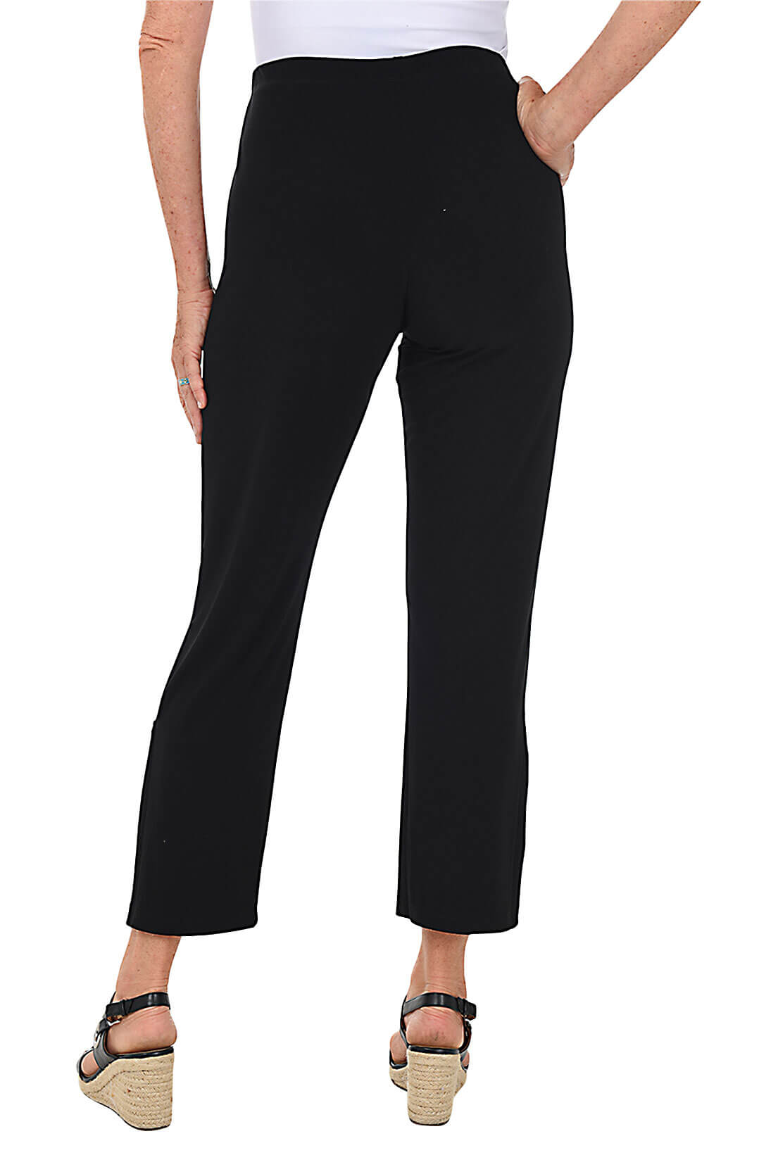 Split Button Hem Ankle Pants for Women - High Waist Slim Fit Stretch Work Pants - Office, Business Casual & Travel Outfits