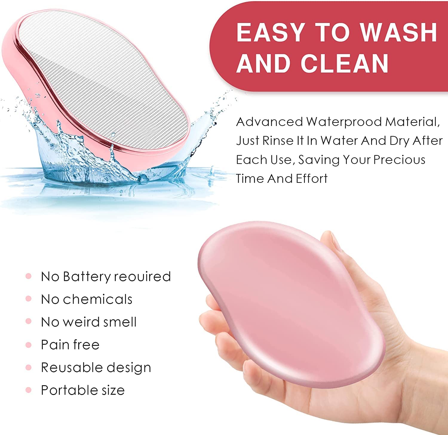 XSOURCE Crystal Hair Remover for Women & Men - Upgraded Nano-Crystalline Dots Technology, Painless & Reusable Hair Removal Stone - Perfect for Facial, Legs, Arms & Bikini Line Hair Removal at Home (Multicolor)