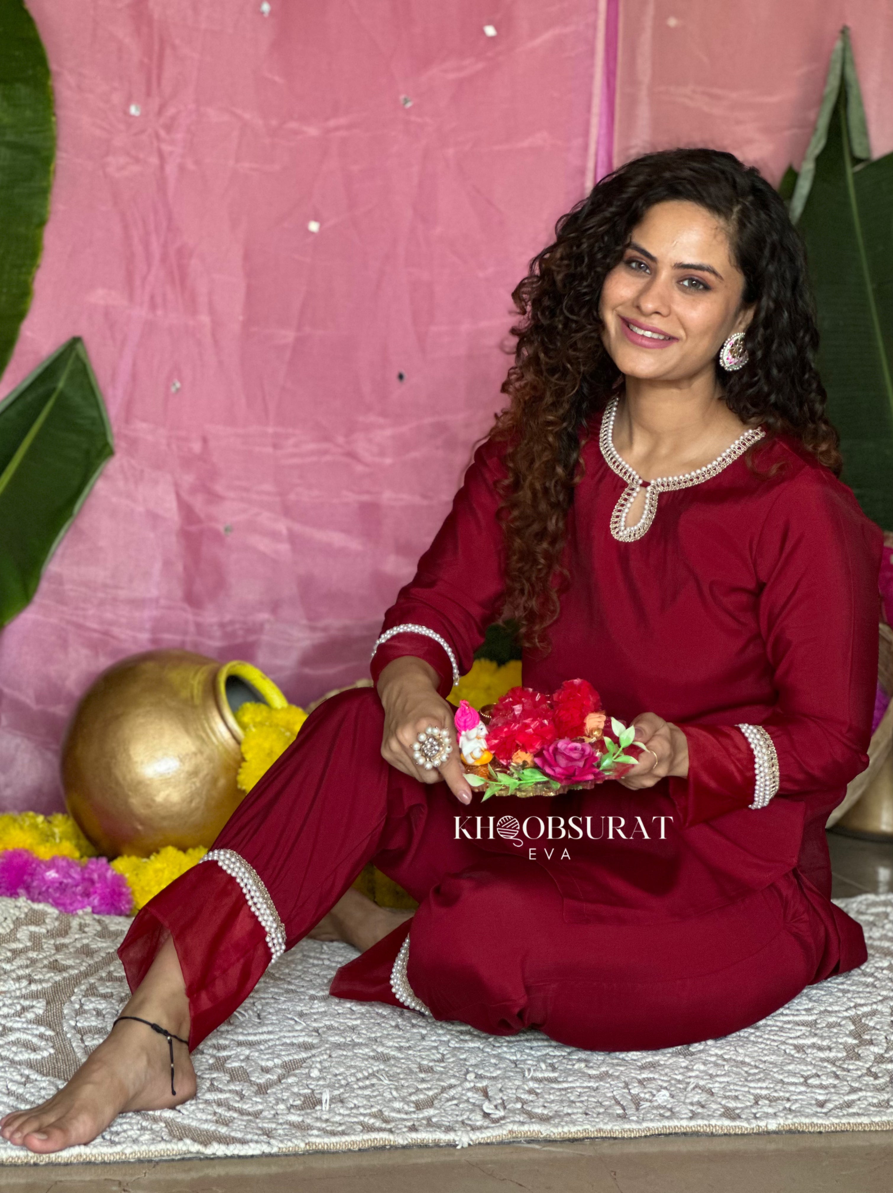 Elegant Indian Wedding Red Kurta Set for Women - Traditional Embroidered Anarkali Dress with Dupatta - Perfect for Bridal, Festivals & Special Occasions