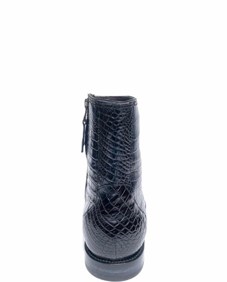 Men's Cuadra Black Casual Dress Ankle Boots - Genuine Nile Crocodile Leather - Perfect for Business, Office & Formal Occasions
