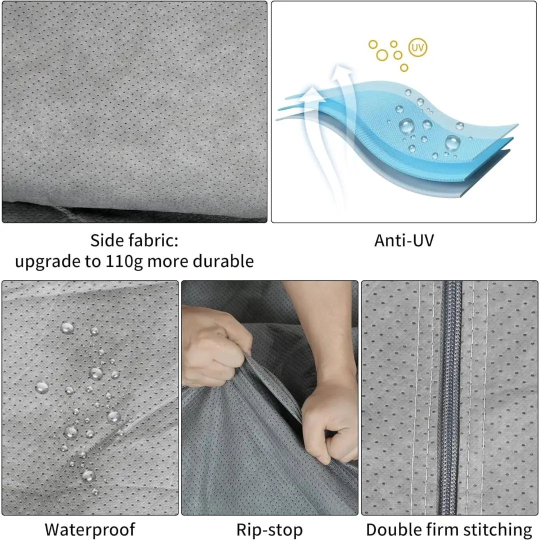 **Waterproof RV Cover for 34-37ft Travel Trailers - UV Resistant, Windproof Camper Cover with Extra Straps & Gutter Protection - Ideal for Outdoor Storage & Winter Protection**