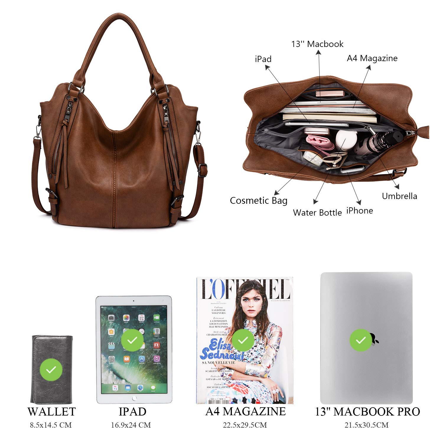 Stylish PU Leather Tote Bag for Women - Large Fashion Hobo Shoulder Bag with Adjustable Strap | Perfect for Work, Travel & Daily Use