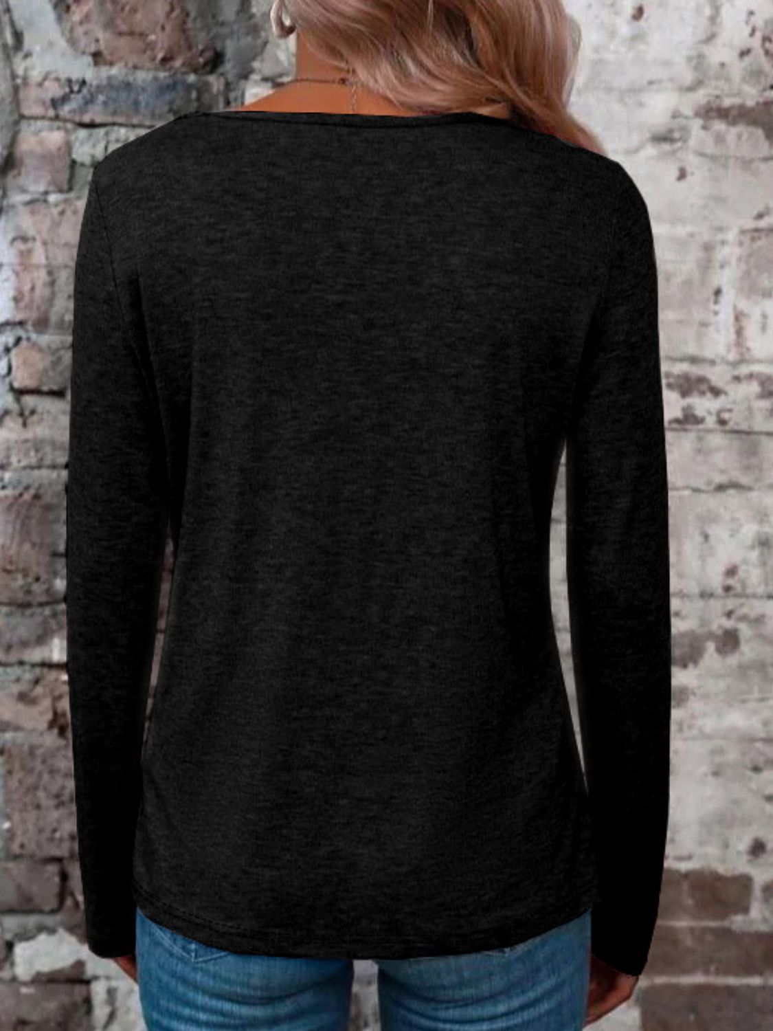 Crisscross V Neck Long Sleeve T-Shirt for Women - Soft Stretchy Casual Top - Perfect for Work, Date Night & Everyday Wear
