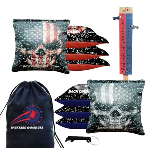 Black/Red American Skull