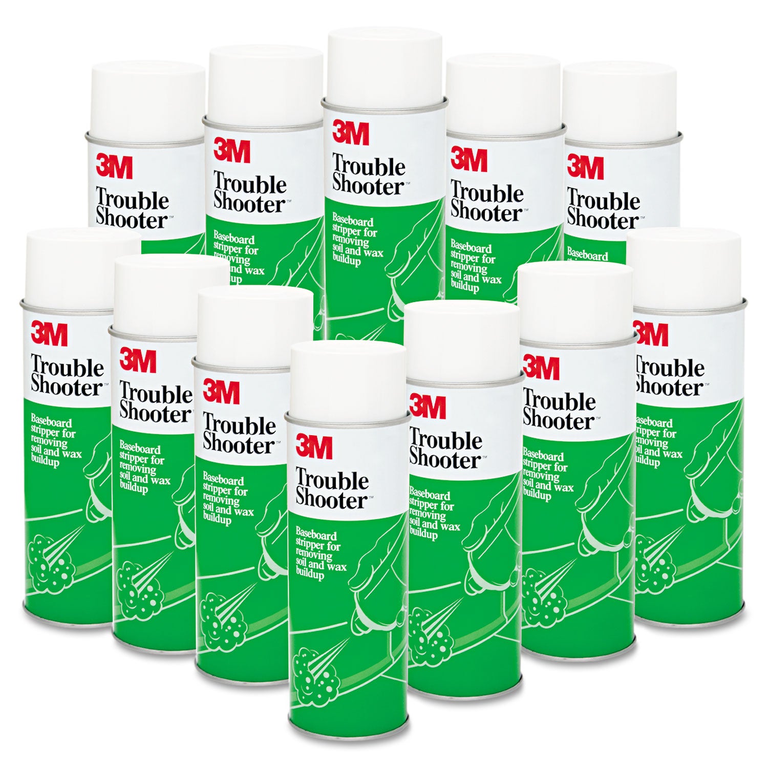 3M™ Troubleshooter Baseboard Stripper - 21 Oz Aerosol Spray (Pack of 12) - Professional Adhesive Remover for Walls, Floors & Baseboards - Ideal for Home Renovation & DIY Projects