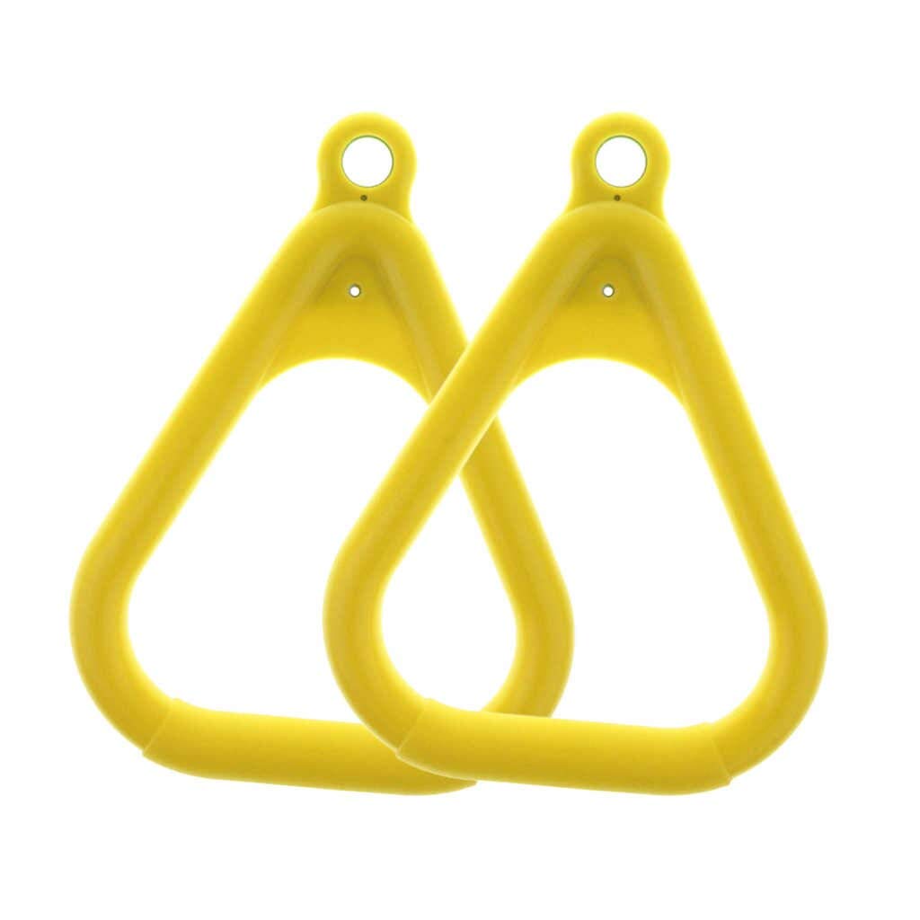 Yellow Swing Set Trapeze Rings - Durable Playground Swing Accessories for Kids Outdoor Play & Backyard Fun