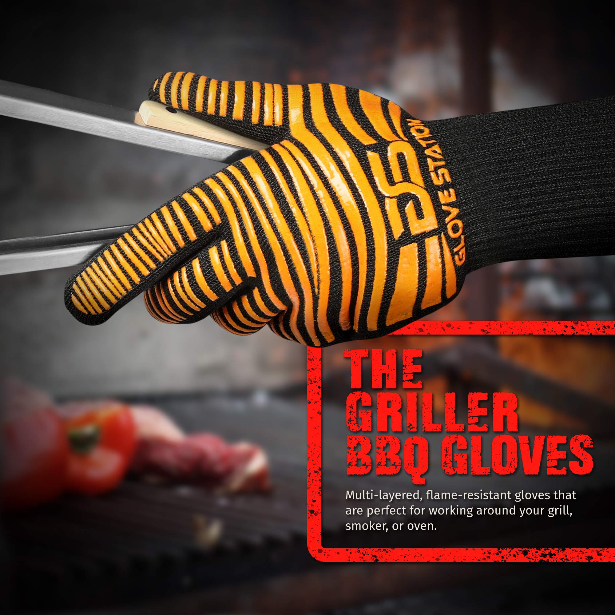 Heat Resistant BBQ Gloves for Grilling & Baking - Extra Grip Silicone Oven Mitts for Cooking, Kitchen & Outdoor Use | Perfect for Barbecue, Camping & Hot Food Handling