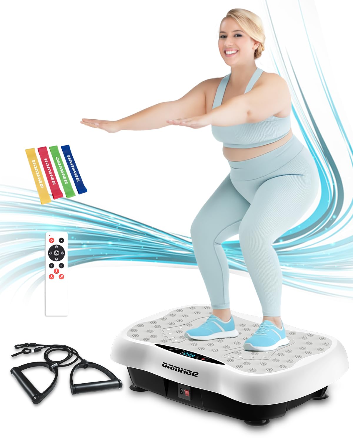 **Vibration Plate Exercise Machine for Weight Loss & Full Body Workout - 120 Adjustable Speeds, 330 Lbs Capacity - Power Vibrating Platform for Home Gym, Lymphatic Drainage & Muscle Recovery**    *(Ideal for Home Fitness, Weight Management, Toning, Circulation Boost & Relaxation)*