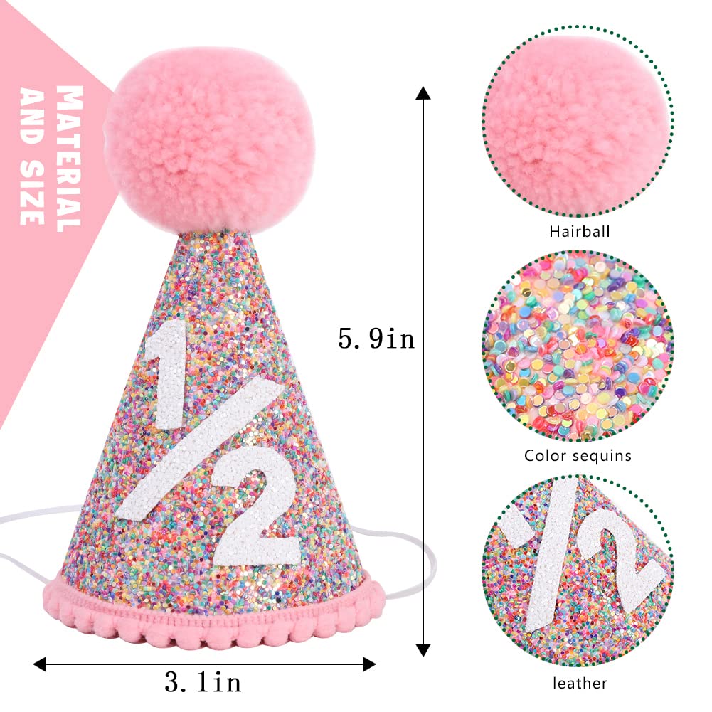 Glitter Rainbow Cone Birthday Hat - Fun Party Decorations for Kids & Adults | Perfect for Birthday Celebrations, Festivals & Themed Events