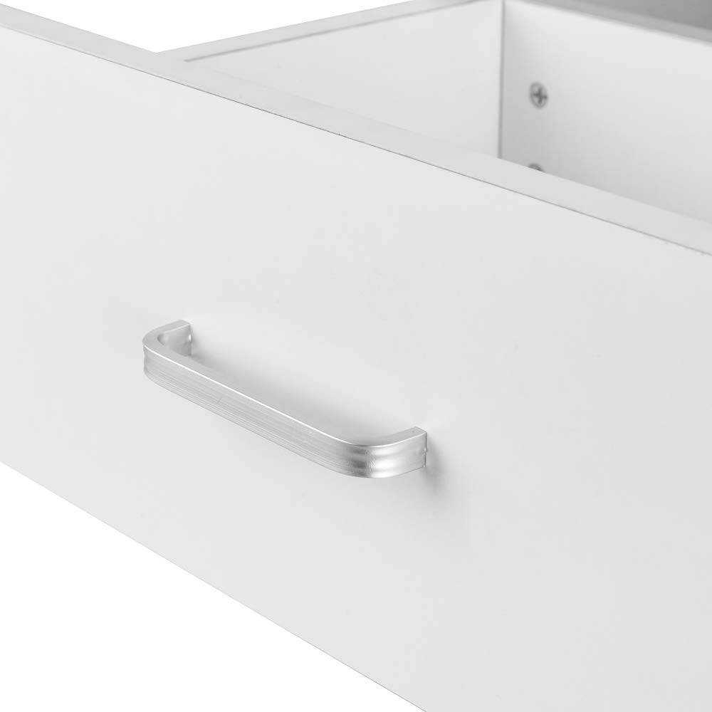 2PC White Nightstand with Drawer & Storage Shelf - Modern Bedside End Table for Bedroom, Living Room, or Office - Perfect for Small Spaces & Home Organization