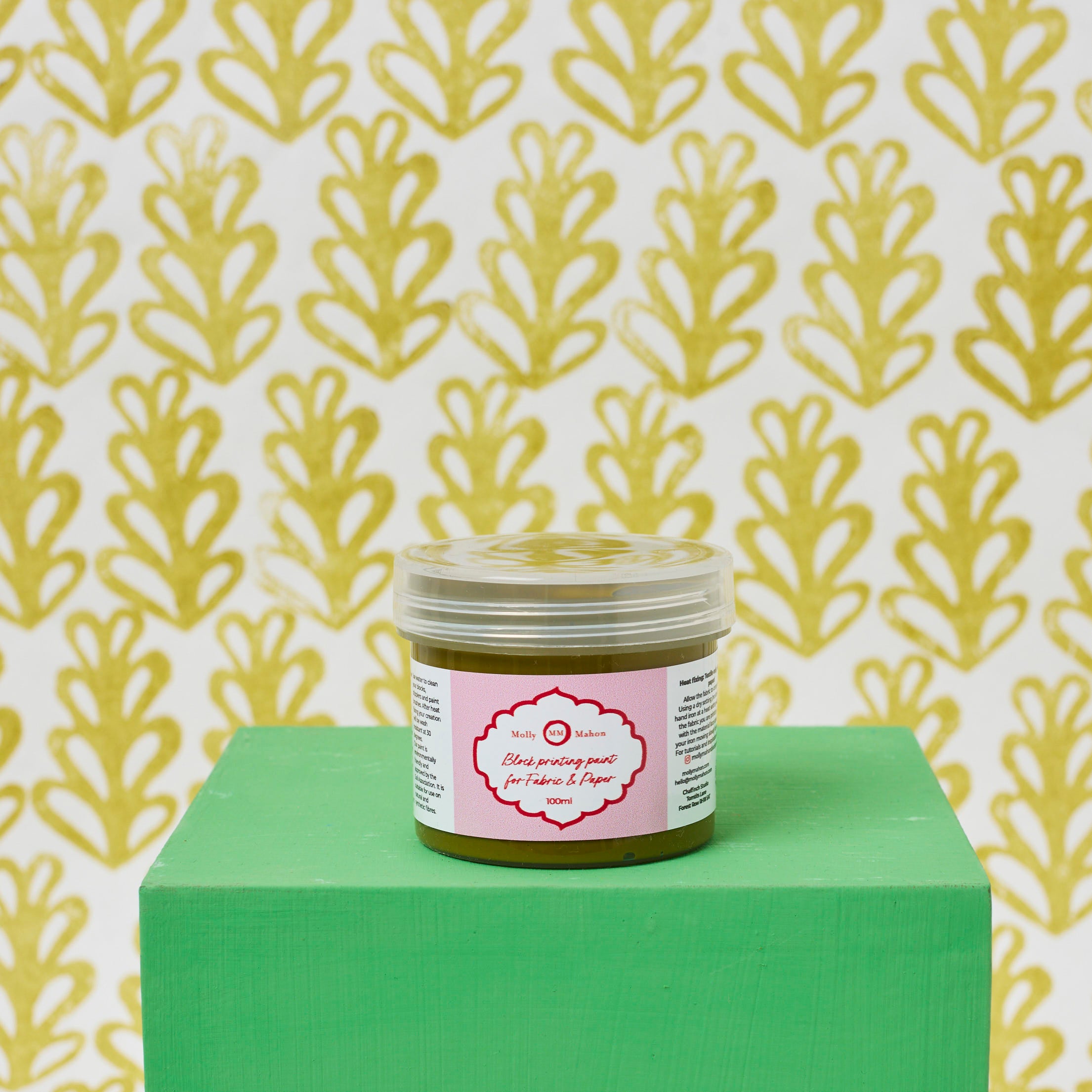 Natural Block Printing Paint Sap Green - Eco-Friendly Fabric Dye for DIY Crafts, Batik & Textile Art - Perfect for Home Decor & Handmade Gifts