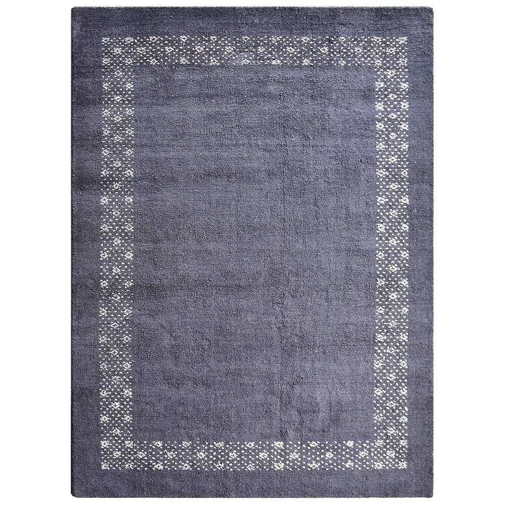 Hand Knotted Silk Mix 5'x8' Contemporary Area Rug - Premium Loom Woven Carpet in Charcoal (LSM529) for Living Room, Bedroom & Office Decor