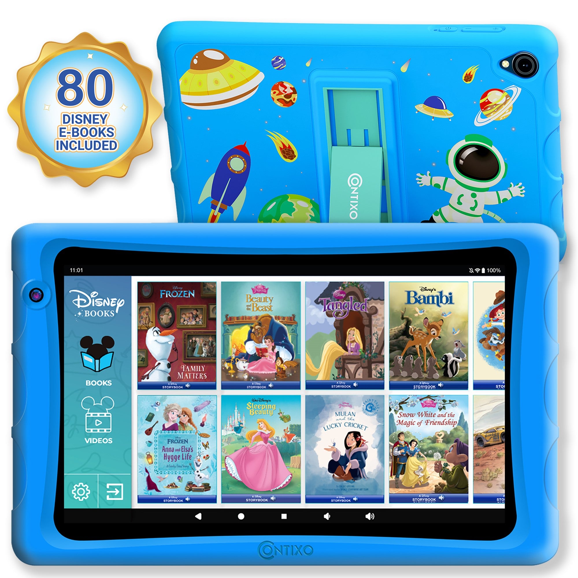 Contixo K80 8 Inch Kids Tablet with Disney eBooks - 2GB RAM 64GB Storage - Blue - Perfect for Learning & Entertainment at Home or Travel
