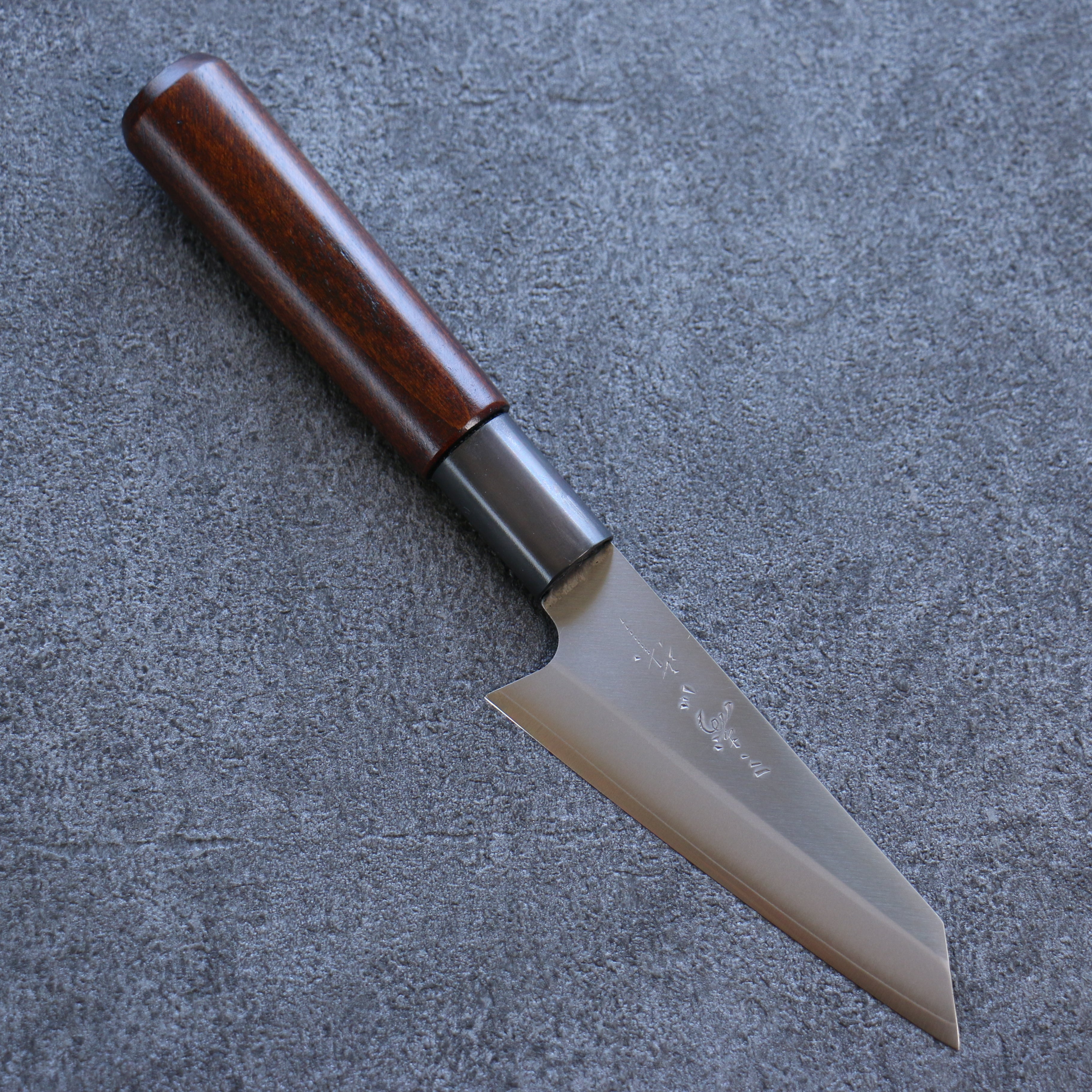 Premium VG10 Kasumitogi Kiritsuke Petty Utility Knife 105mm - Japanese Stainless Steel Blade with Brown Lacquered Handle - Perfect for Slicing, Dicing & Precision Kitchen Tasks