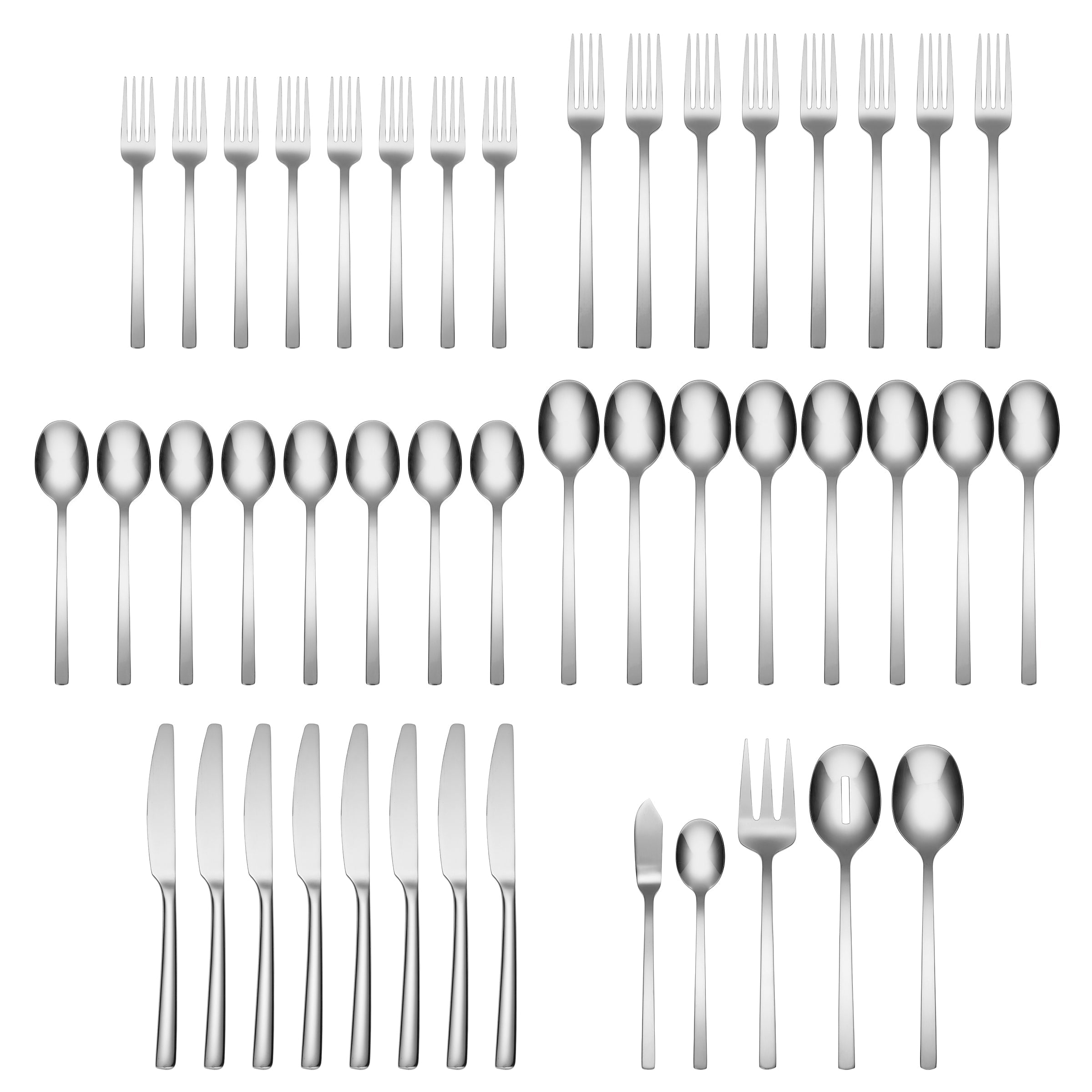 45-Piece Flatware Set - Stainless Steel Silverware with Mirror Finish - Perfect for Dining, Weddings, and Elegant Dinner Parties