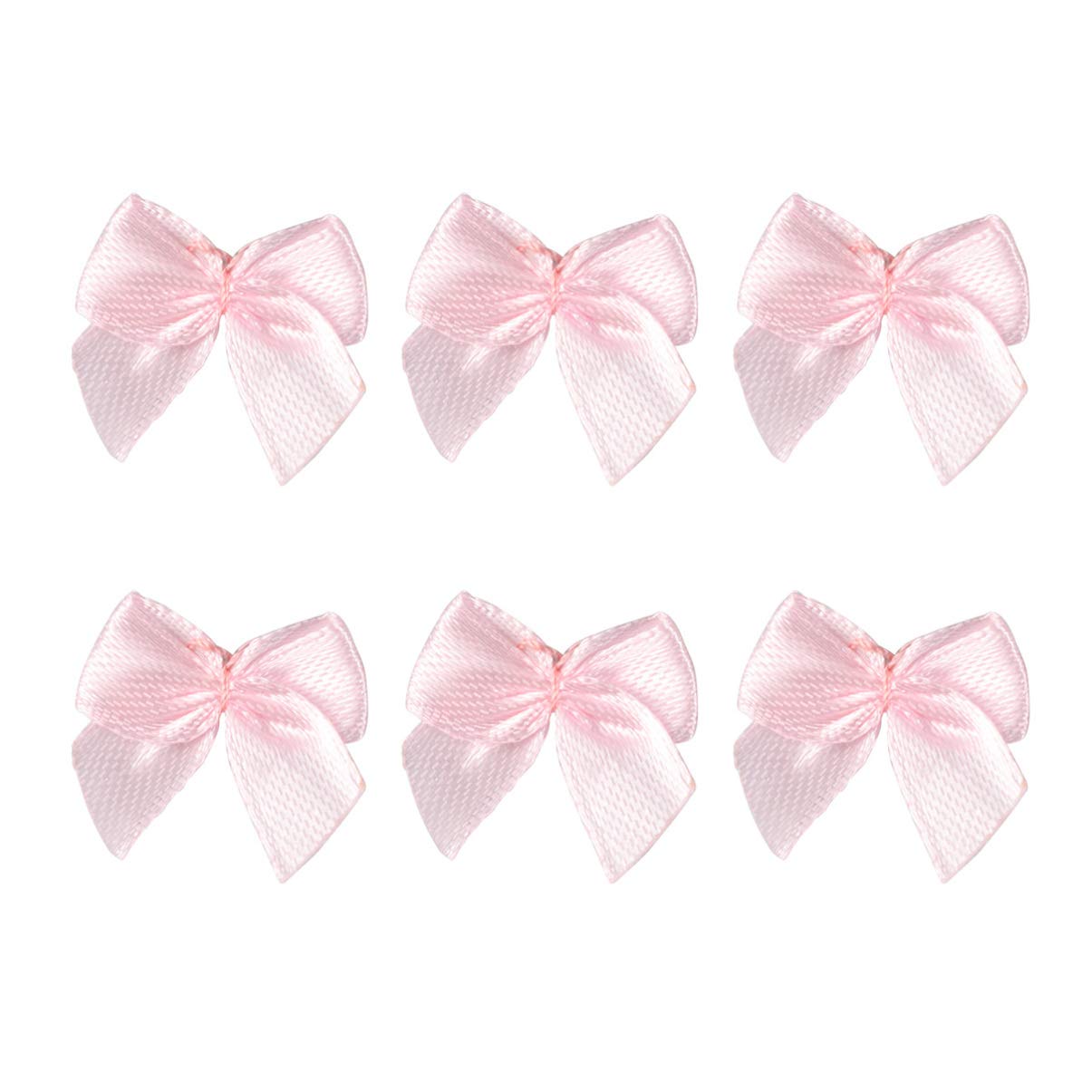 Vosarea 60pcs Christmas Ribbon Bows - Handmade Tree Decorations, Gift Wrapping Bows & Hair Accessories (Pink) - Perfect for Holiday Decor, Presents & Party Outfits