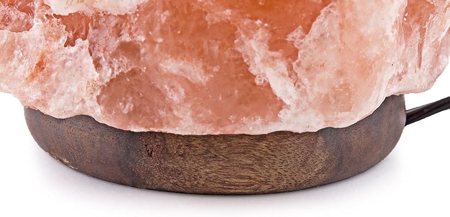 Himalayan Salt Lamp with Dimmer Switch - Natural Crystal Rock Night Light for Home Decor, Bedroom, Yoga & Meditation - Hand Carved Wood Base Salt Lamp with Soothing Amber Glow - Perfect Gift for Housewarming, Christmas & Relaxation