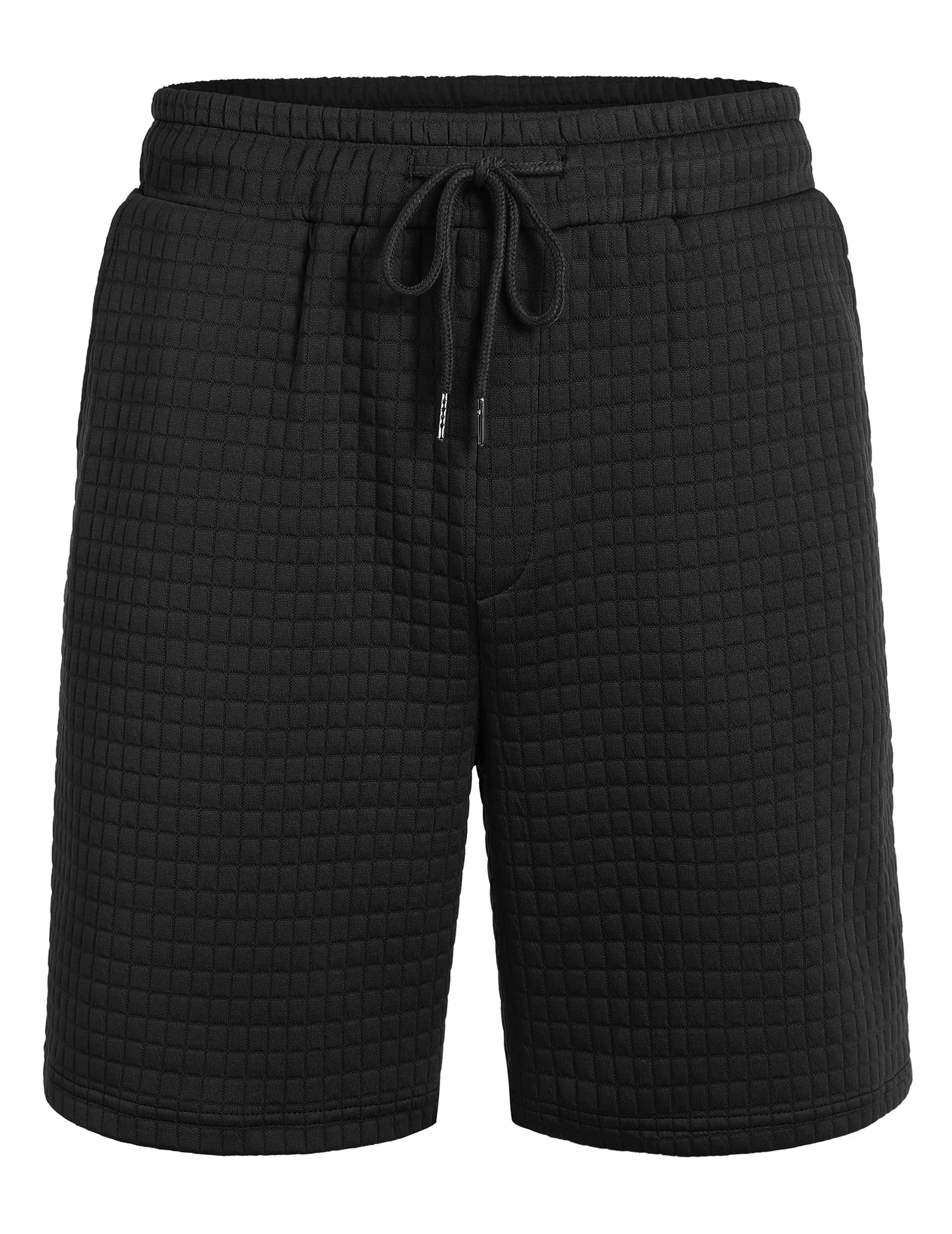 Tinkwell Men's 10-Inch Summer Shorts - Casual Jersey Drawstring Elastic Waist Waffle Sport Shorts with Pockets | Perfect for Running, Gym Workouts & Outdoor Activities