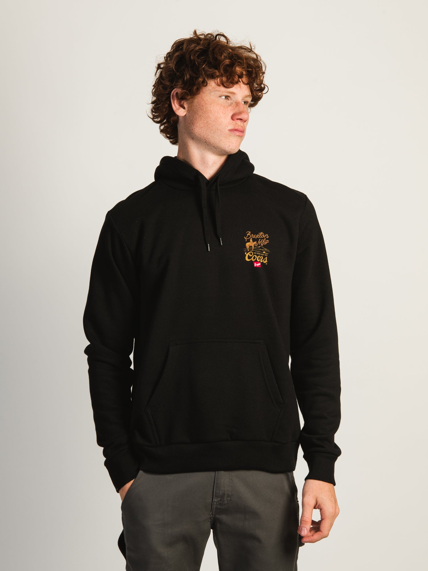 Brixton Coors Legend Pullover Hoodie - Men's Casual Fleece Sweatshirt for Outdoor & Streetwear Fashion