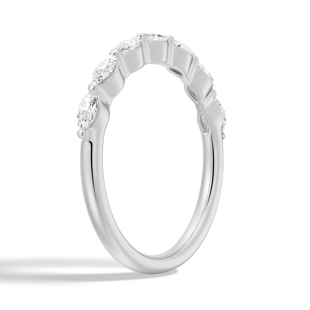 Marquise Shared Prong Moissanite Anniversary Band Ring for Women - Elegant Wedding, Engagement & Promise Jewelry Gift