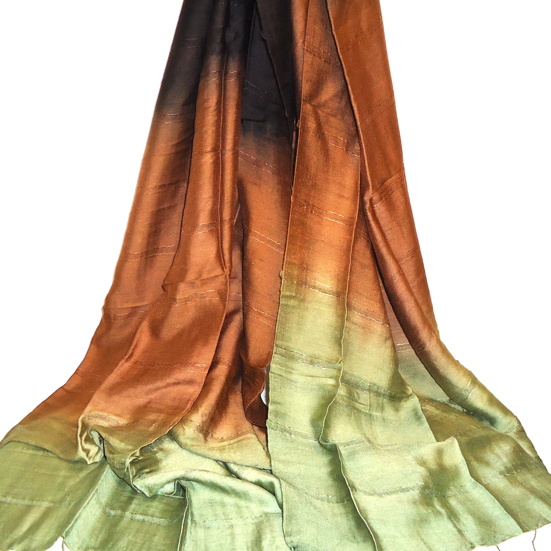 Ombre Scarf Green and Brown - Stylish Gradient Fashion Accessory for Women - Perfect for Fall Outfits, Casual Wear, and Gift Giving