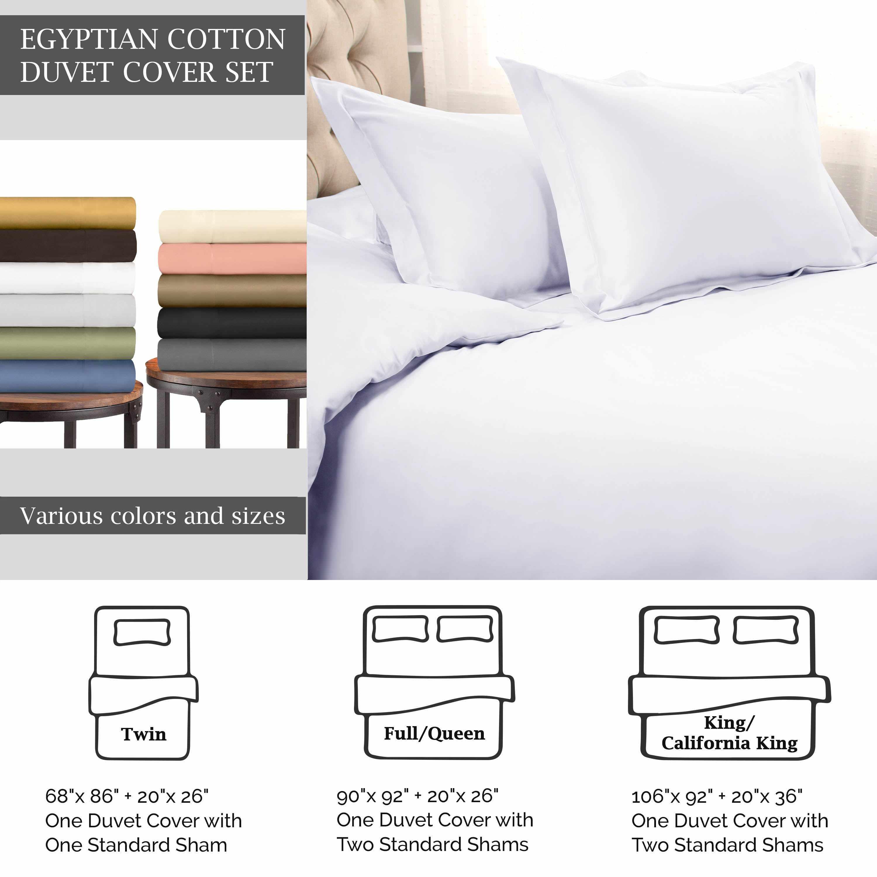 Luxury 1500 Thread Count 100% Egyptian Cotton Duvet Cover Set - King Size, Soft & Breathable Bedding for Ultimate Comfort - Perfect for Master Bedrooms, Hotels, and Guest Rooms