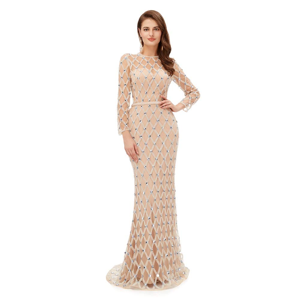Engerla Long Sleeves Mermaid Prom Dress with Luxurious Beading - Elegant Pageant Gown for Evening Parties, Homecoming & Special Occasions