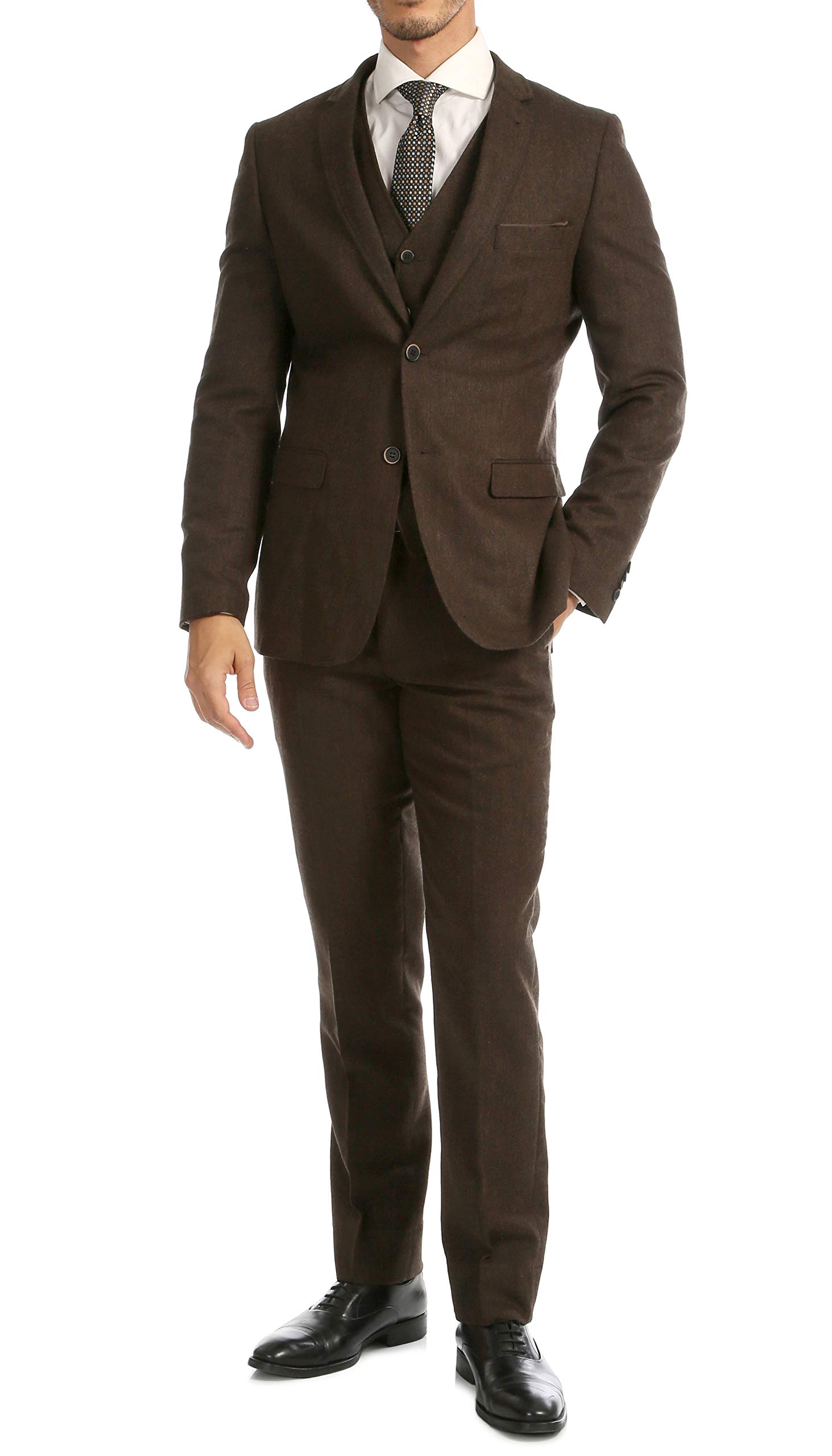 Vintage Tweed 3-Piece Slim Fit Suit for Men - Heritage Style Formal Wear | Perfect for Weddings, Business Meetings & Special Occasions