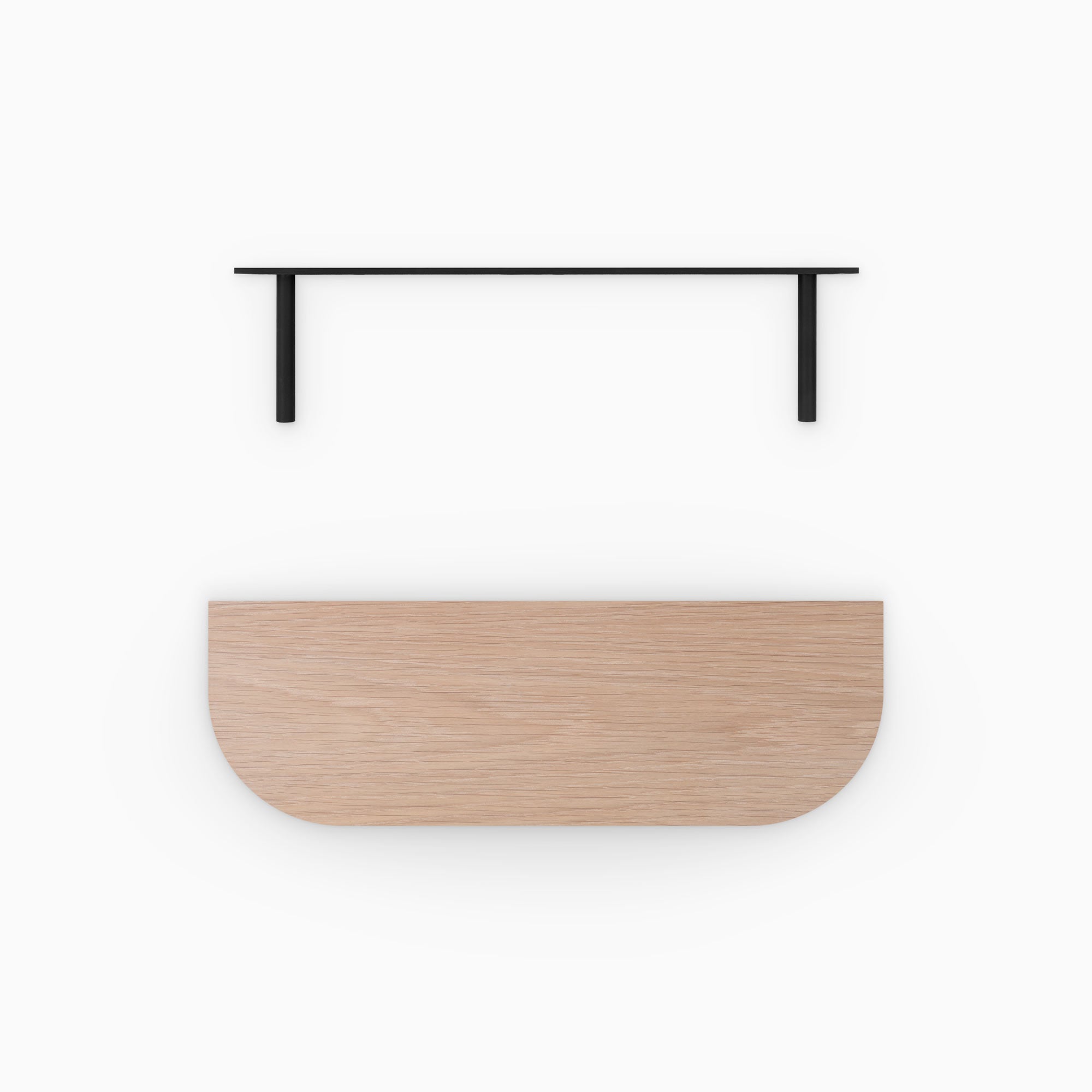 Aksel RADius Glazed White Oak Floating Shelf - Modern Wall Mounted Shelving for Living Room, Bathroom & Kitchen Storage | Durable Wooden Display Shelf for Home Decor