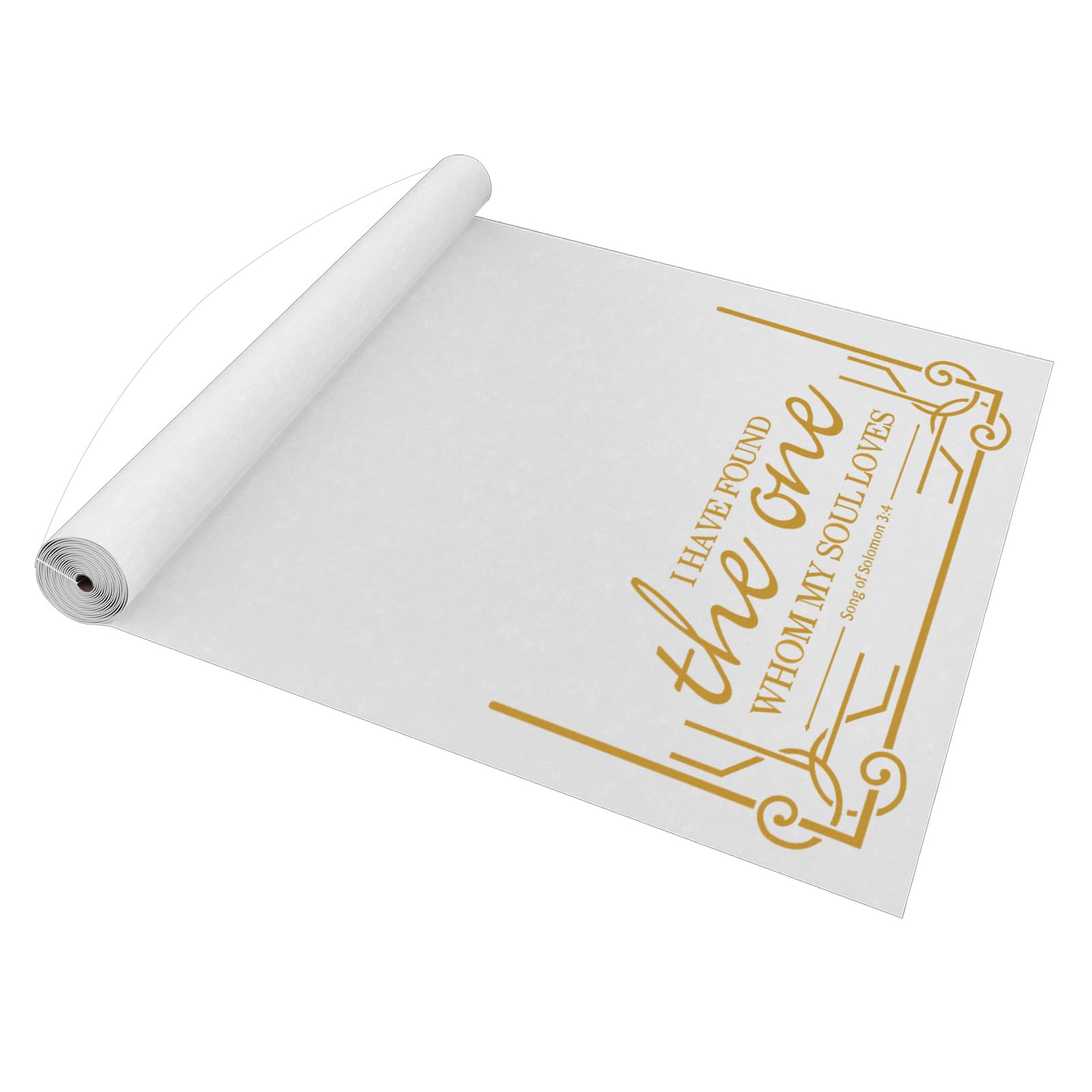 FrenzyBird 3x100ft White Wedding Aisle Runner - Indoor/Outdoor Ceremony Walkway Carpet for Church Decor, Halloween Parties & Events (Gold) - Perfect for Wedding Receptions, Garden Ceremonies & Themed Parties